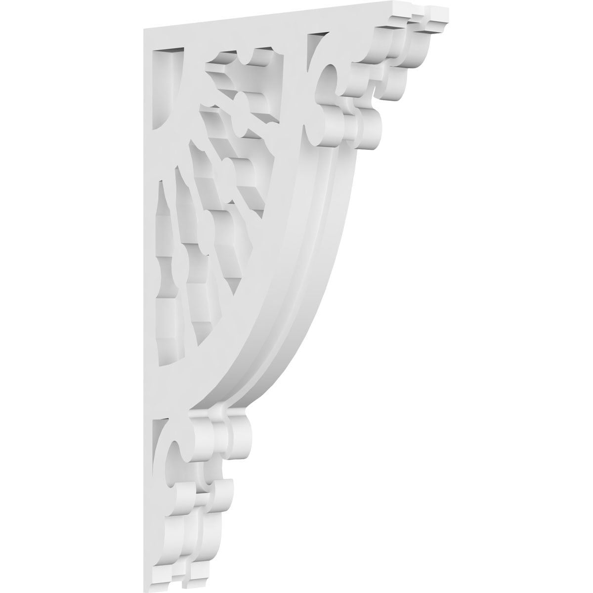 Ekena Millwork CORP01X07X13WW 1.875-in x 7.5-in x 13-in Wagon wheel Unfinished White PVC Paintable Corbel