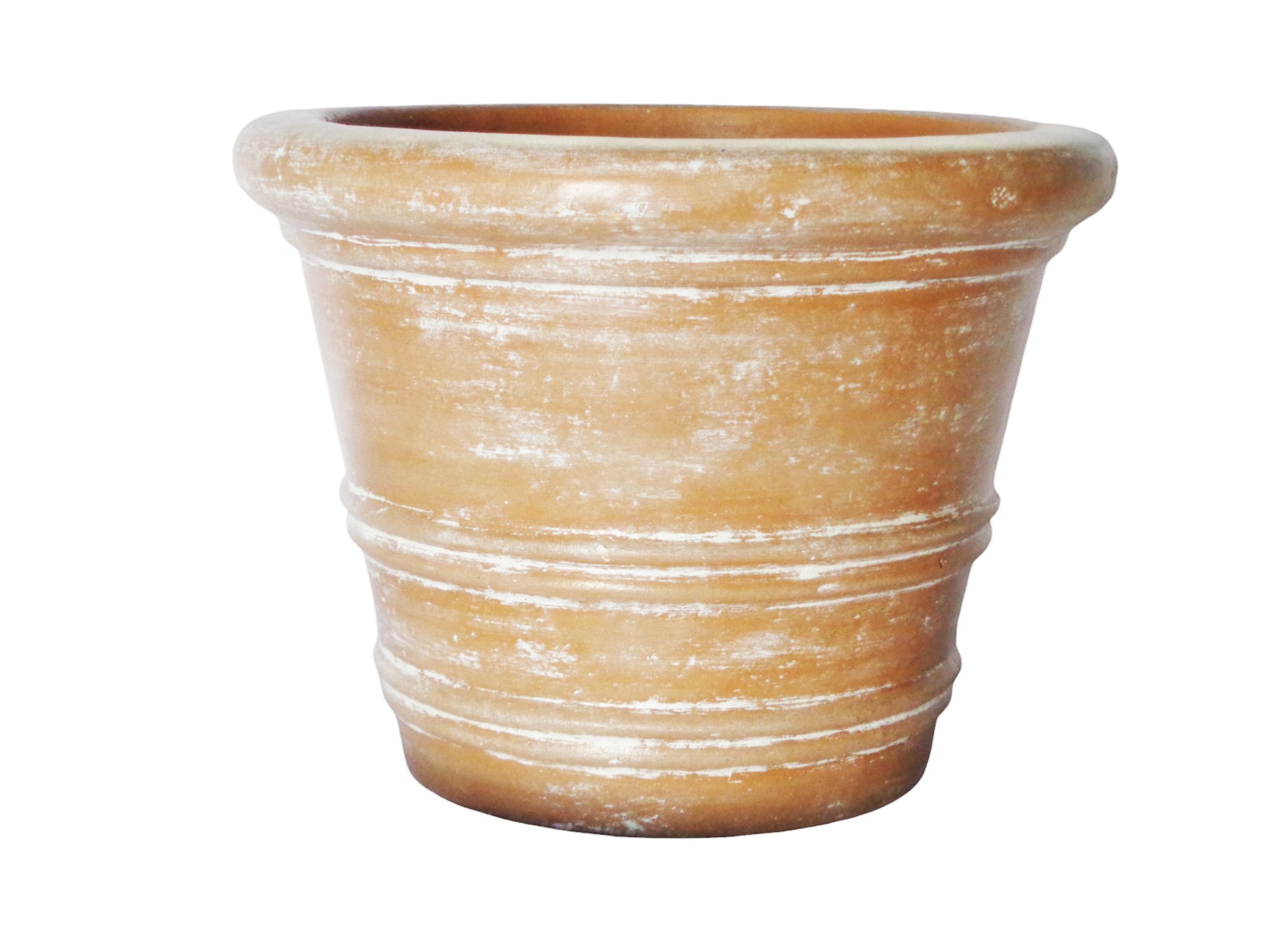 Best Life Patio BLP-MXLF-S10-SIENNA 13-in W Small Off-white Clay Indoor/Outdoor Planter with Drainage Holes