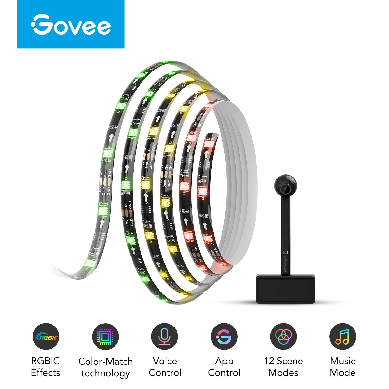 Govee DreamView T1 TV Backlights (75-85-in TVs) LED Strip Lights, Color  Changing, Dimmable, Wi-Fi & Bluetooth Enabled, RGBIC Technology in the  Strip Lights department at