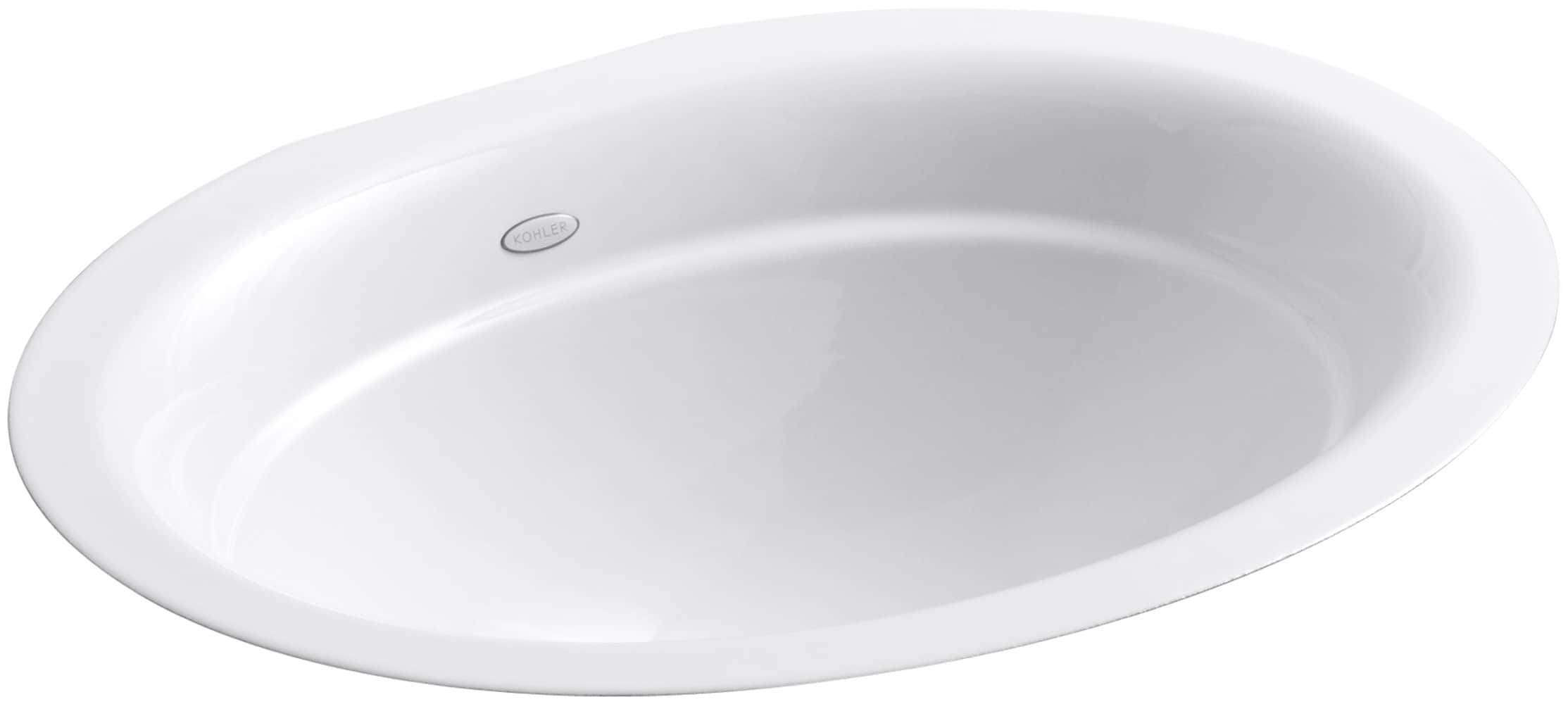 KOHLER 2824-0 Serif Cast iron Undermount Oval White Bathroom Sink ( 20.625-in x 15-in )