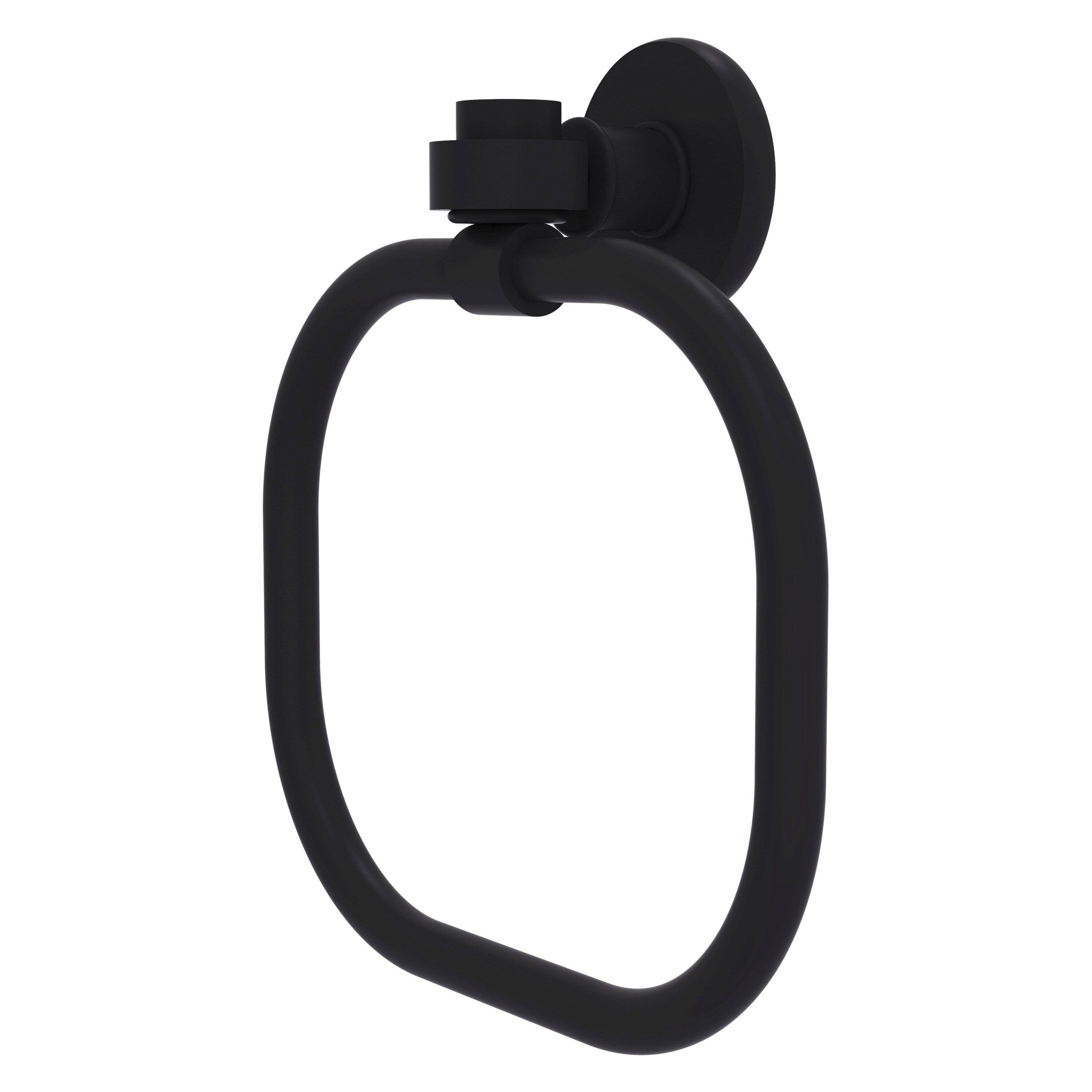 Allied Brass 2016-BKM Continental Matte Black Wall mount Single Towel Ring