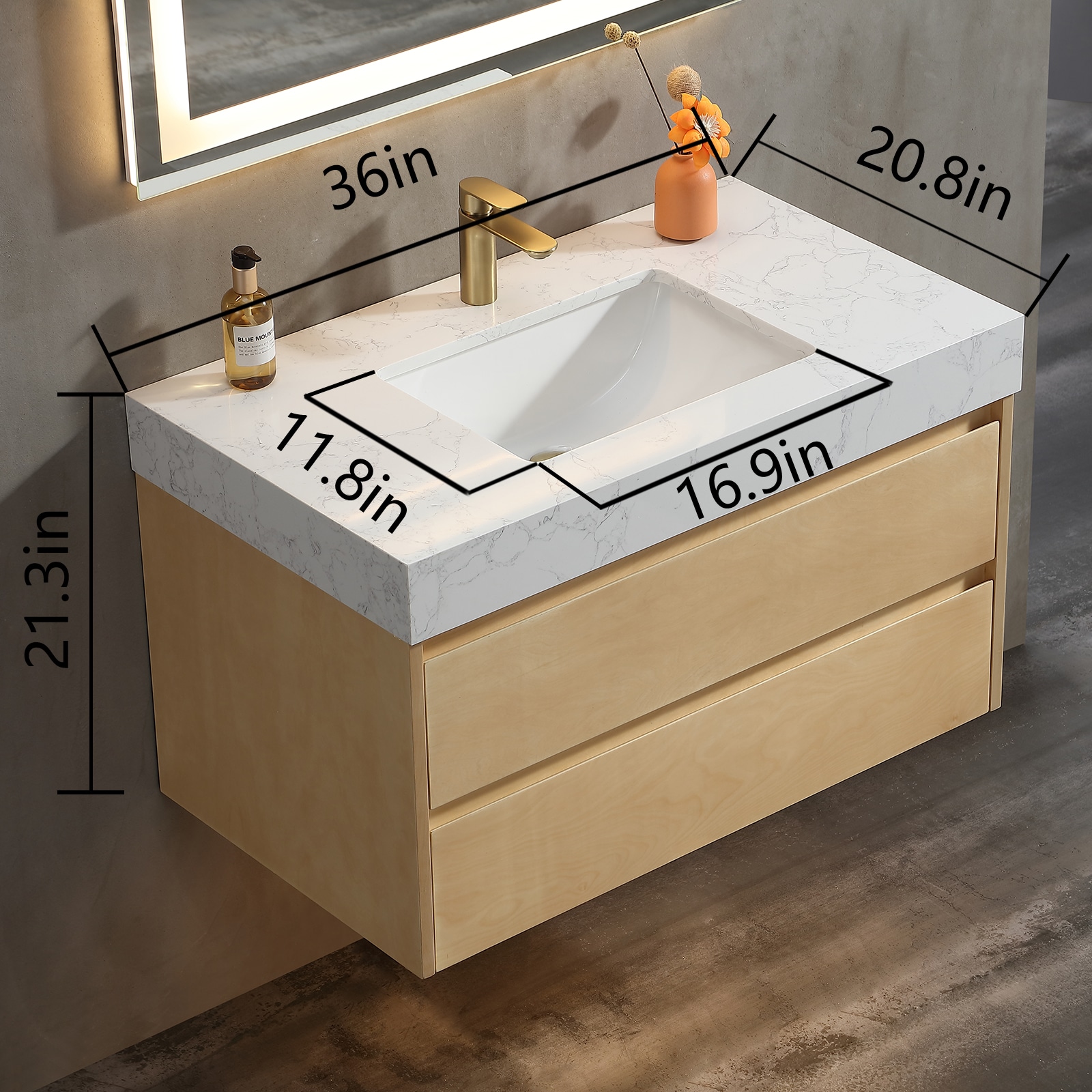 ExBrite FM3621V4NW Bath-Vanity-Combo - View #2