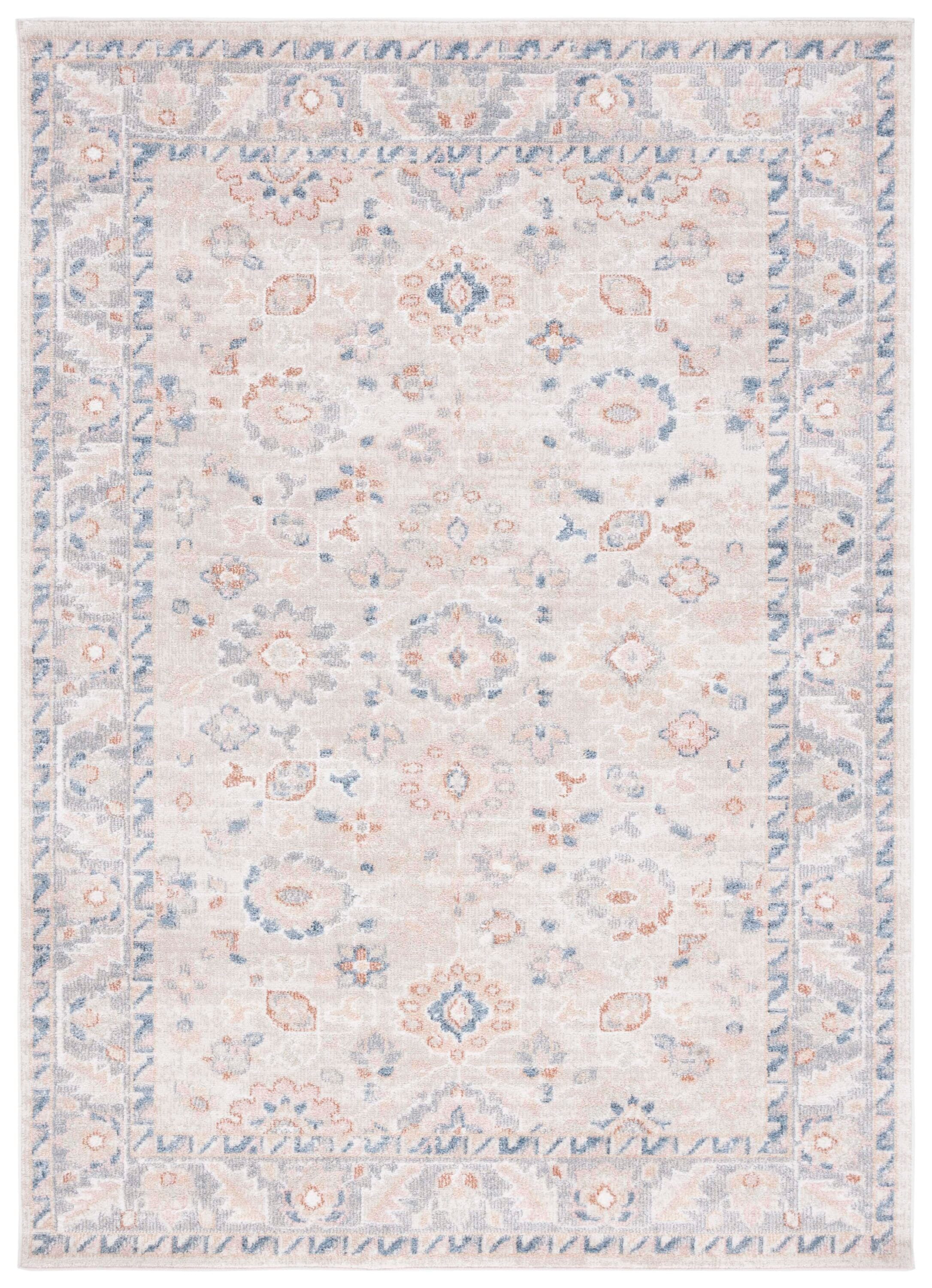 Easycare 59'' Gray Synthetic Rectangular Washable Rug