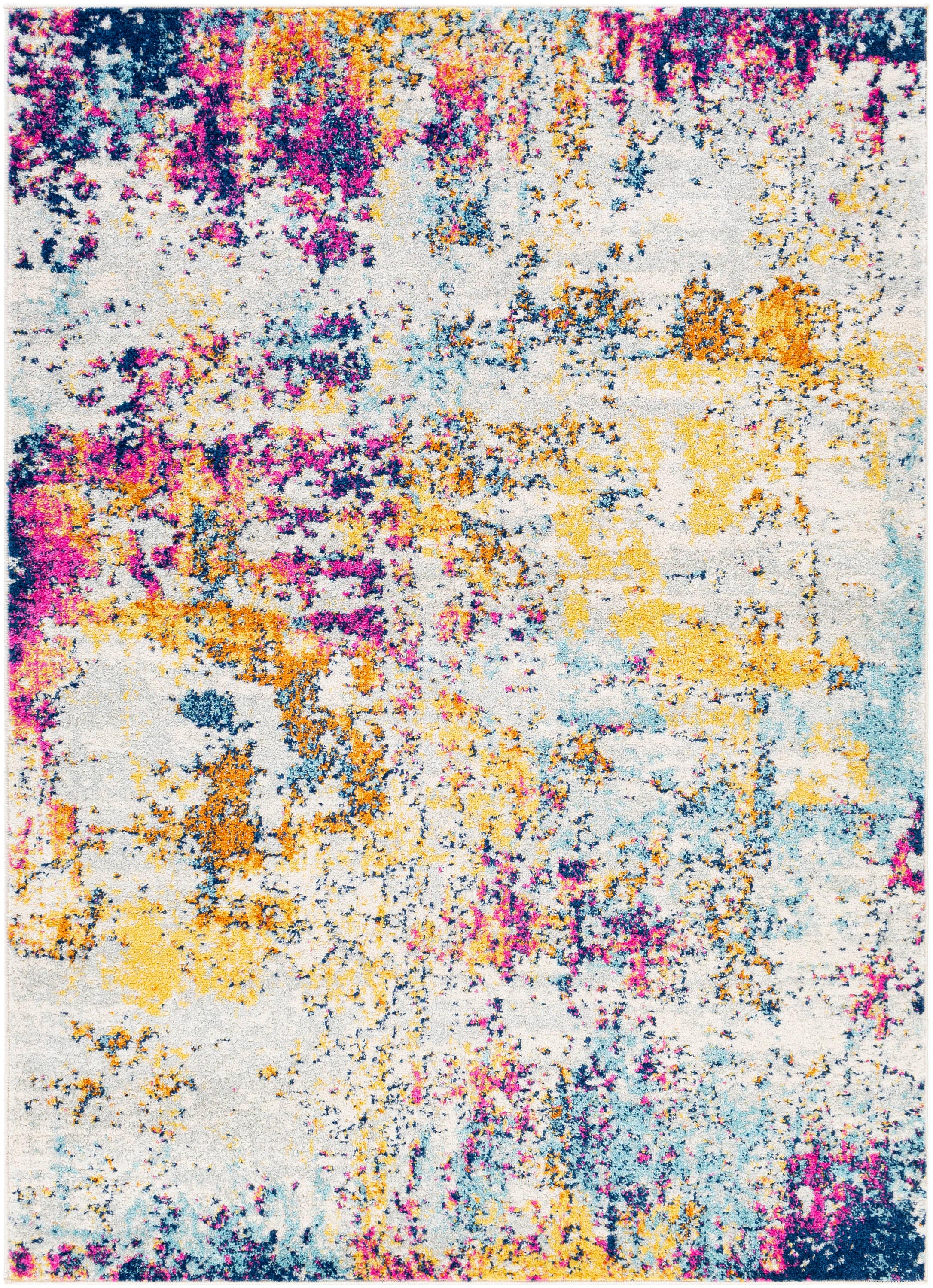 Livabliss SUN2320-5373 Sunderland 5 x 7 (ft) Polypropylene Yellow/Pink Rectangular Indoor Abstract Mid-Century Modern Area rug