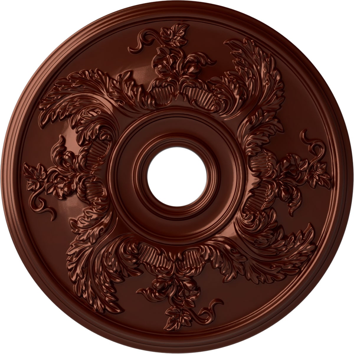 Ekena Millwork CM23ACACS Acanthus Twist 23.625-in W x 23.625-in L Painted Antique Copper Polyurethane Whole Ceiling Medallion