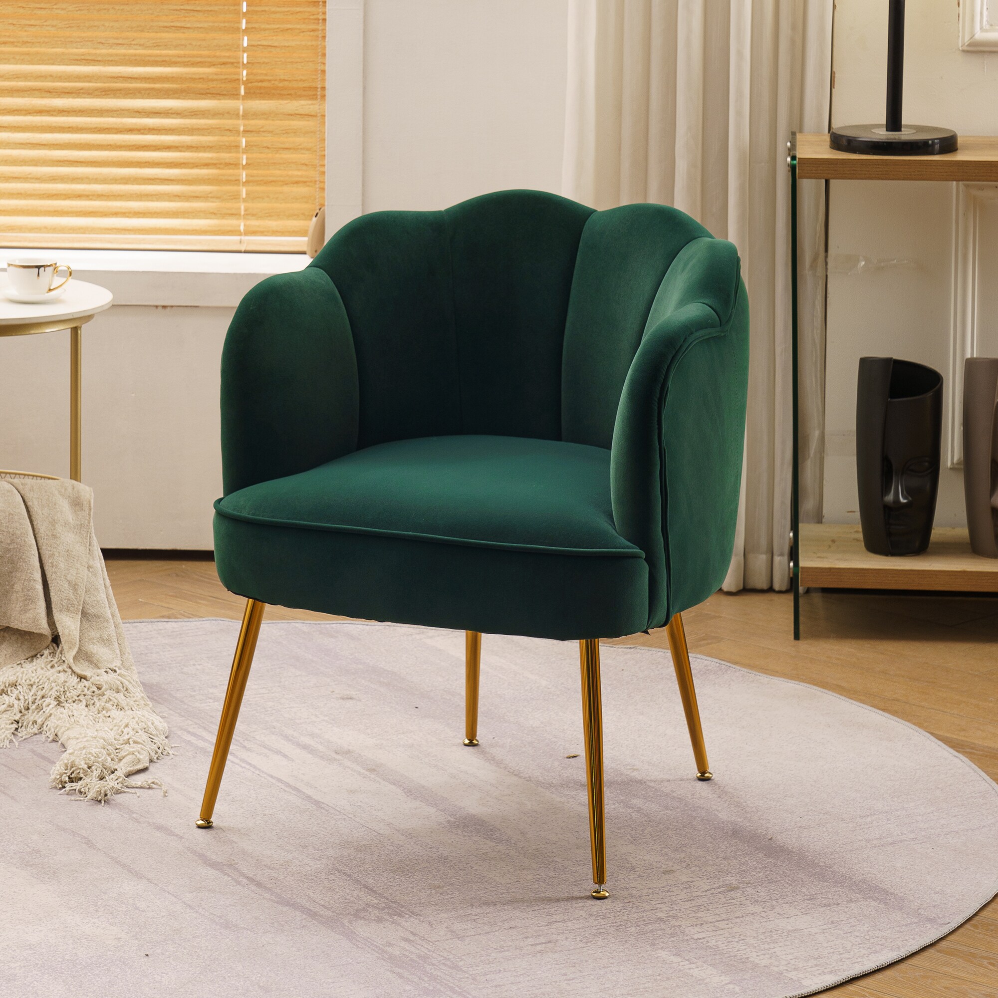 Constance Office Chair, Green Velvet & Chrome