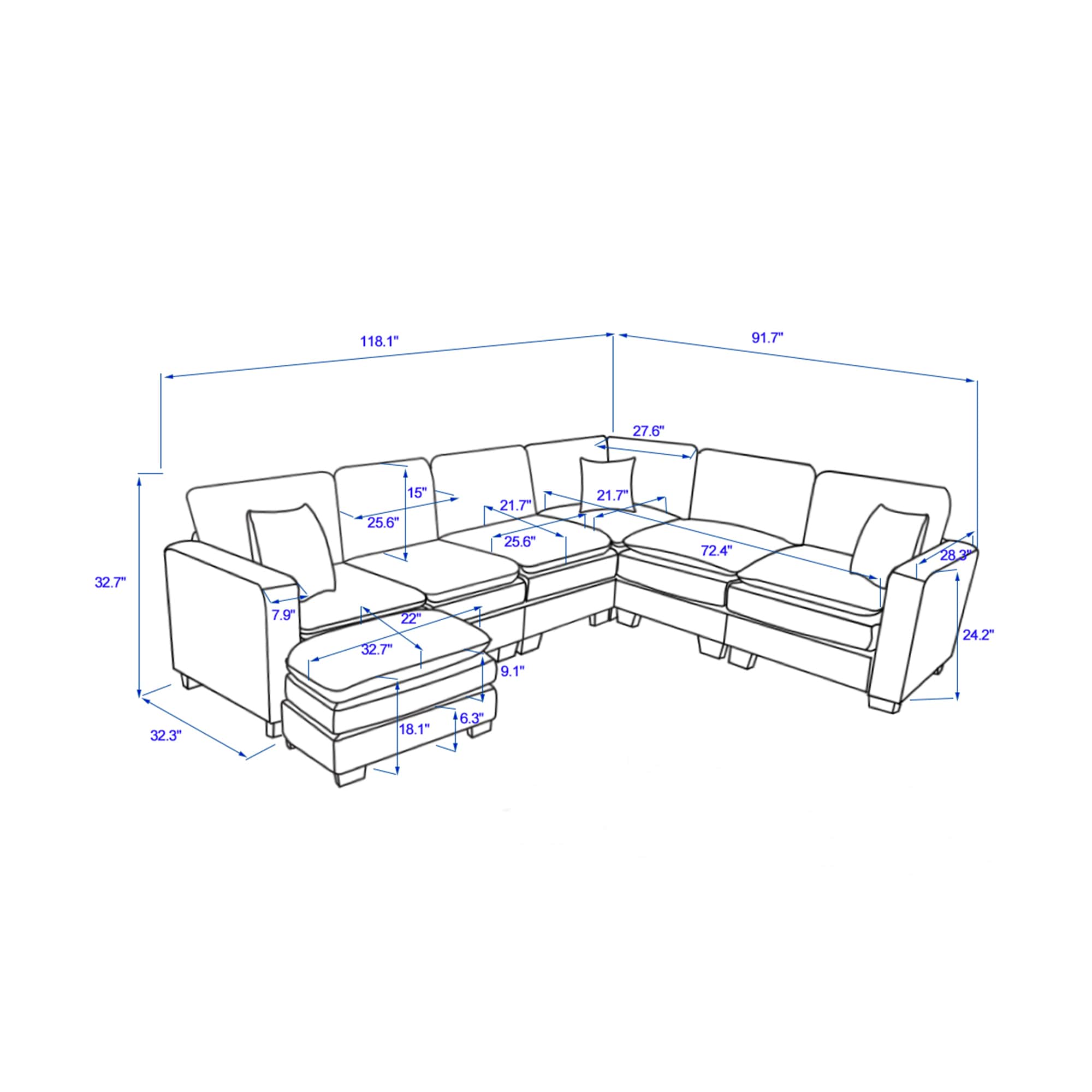 SINOFURN SYA020363GY Sofas-Loveseats - View #7