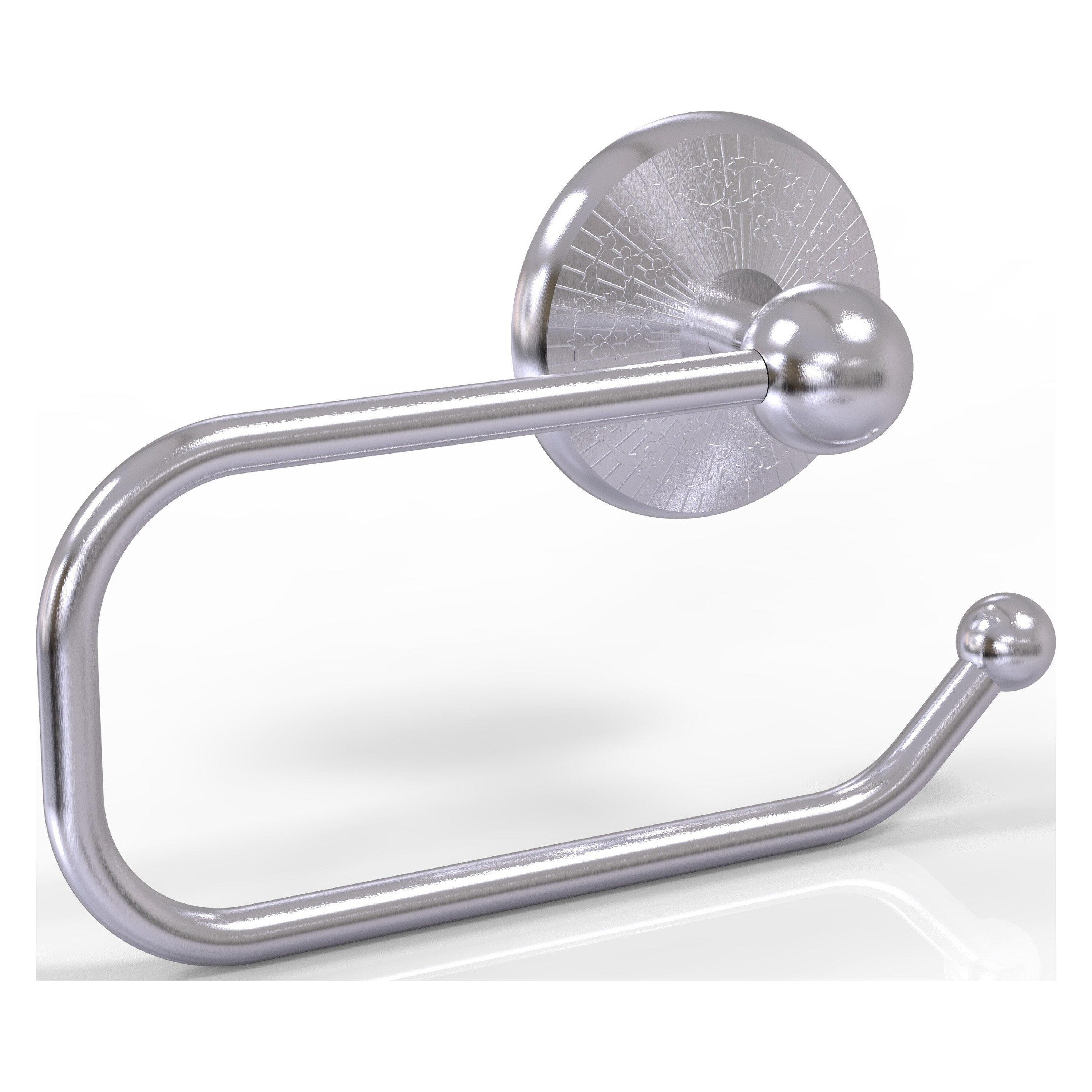 Allied Brass MC-24E-SCH Monte Carlo Satin Chrome Wall mount Single post Toilet Paper Holder 1 -Rolls