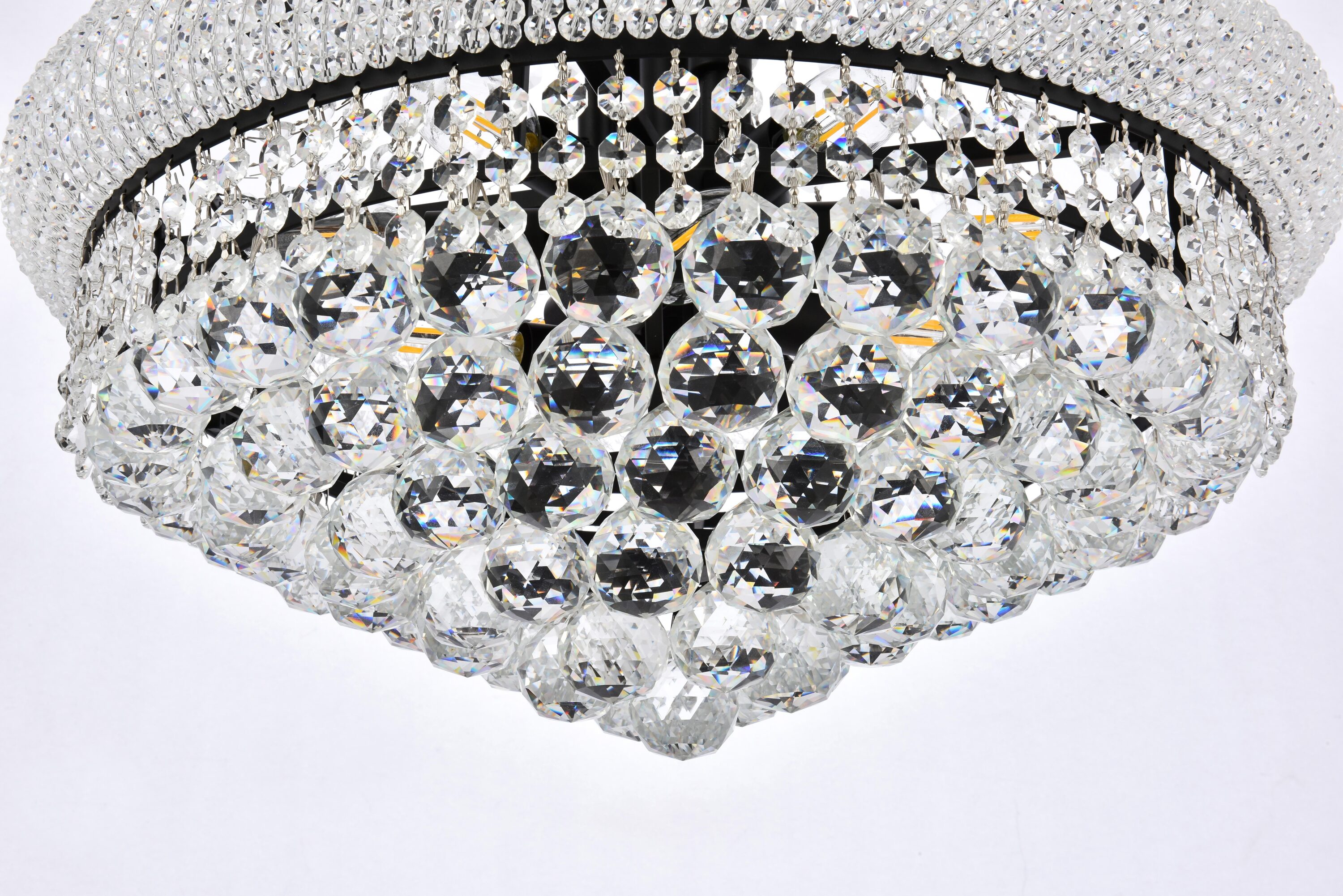 Black and Clear Crystal 14-Light Mini Chandelier