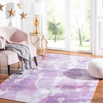 Disney Assurance 5 X 7 Ft Light Purple Pink Indoor Machine Washable Area Rug In The Rugs Department At Lowes Com