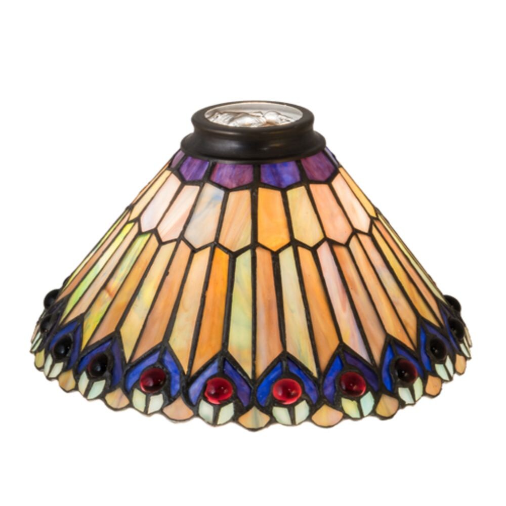 Meyda Tiffany Lighting 8 In. Wide Tiffany Jeweled Peacock Shade At 