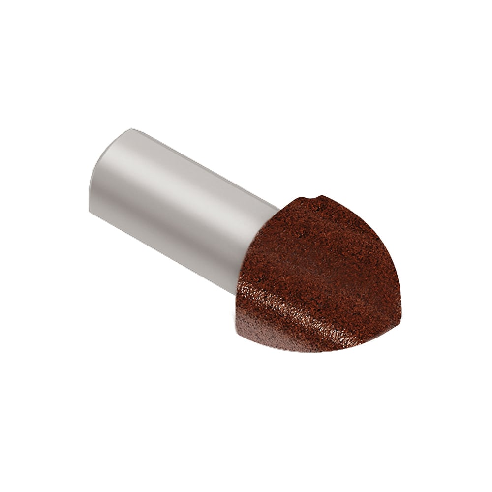 Schluter Systems EV/RO80TSR Rondec 0.313-in W x 1.0-in L Rustic brown textured color-coated aluminum Aluminum Outside corner Tile Edge Trim