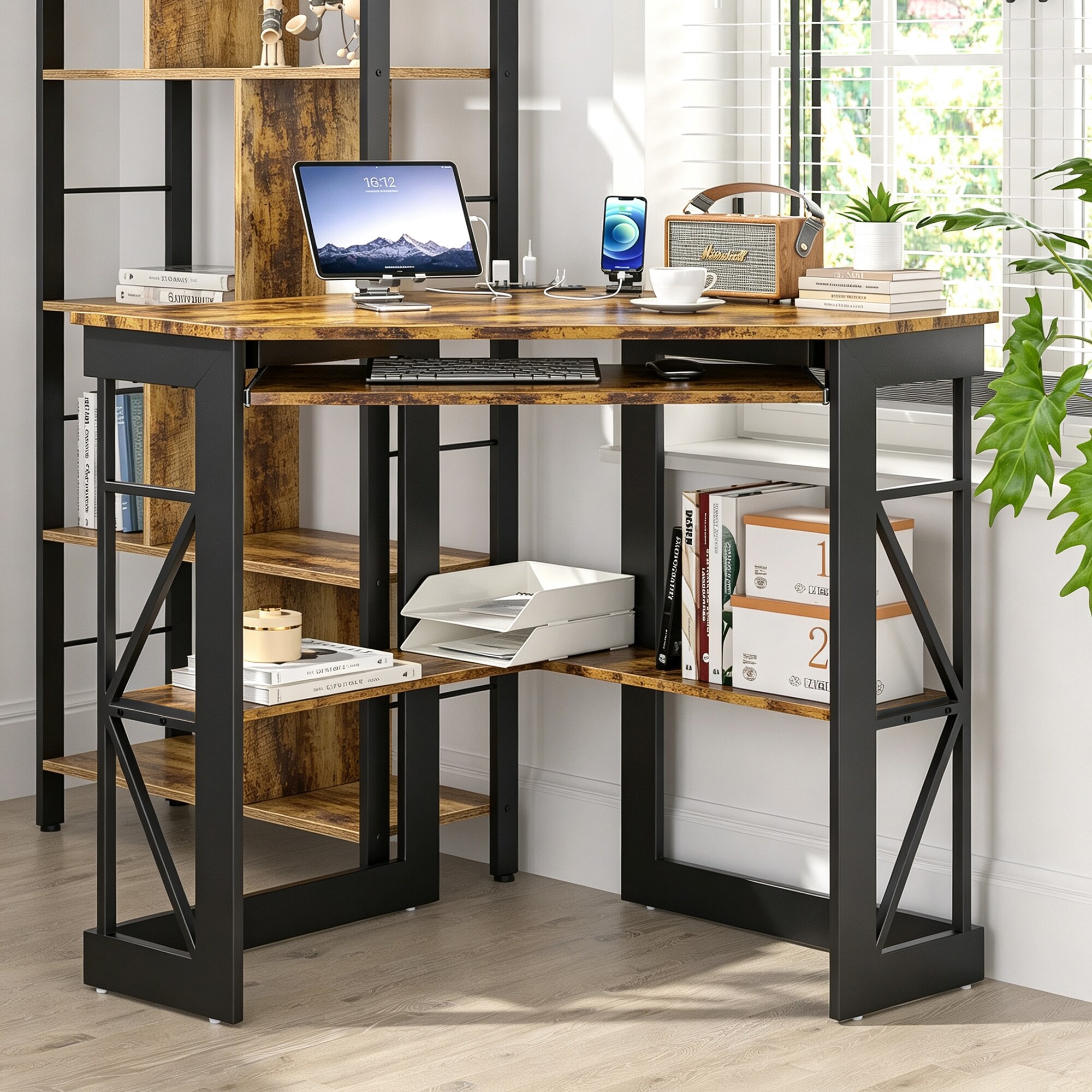 Vecelo LOE-BL-CD03-BRN-UP Office-Tables - View #4