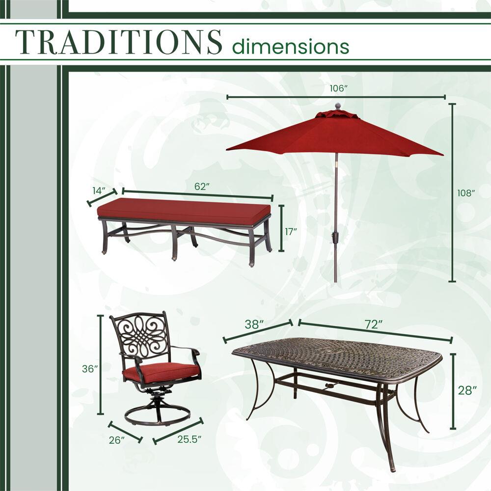 Hanover TRADDN6PCSW4BN-SU-R Patio-Dining-Sets - View #3
