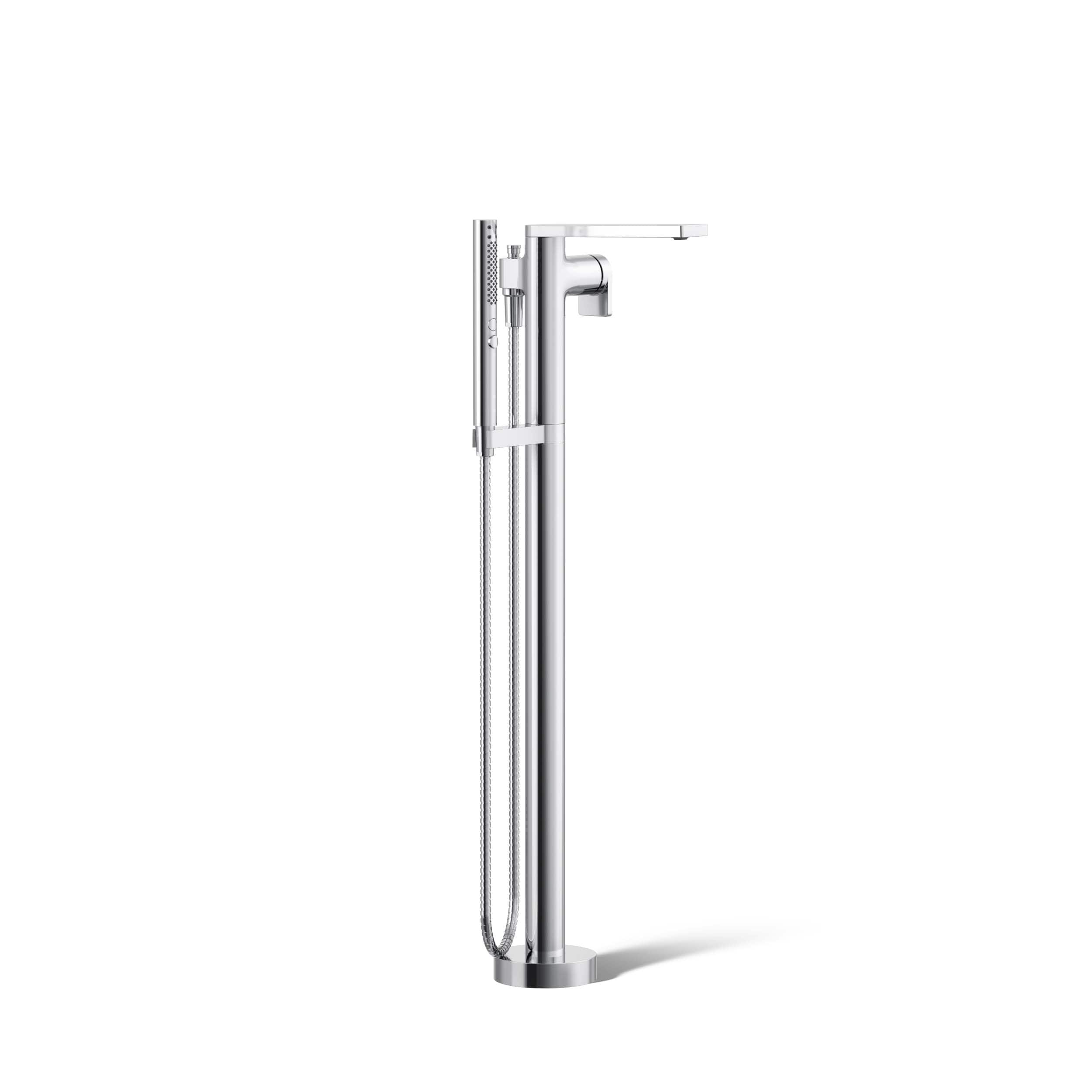 KOHLER T73087-4-CP Composed Polished Chrome 1-handle Freestanding Low-arc Bathtub Faucet with Hand Shower ( Valve Included )