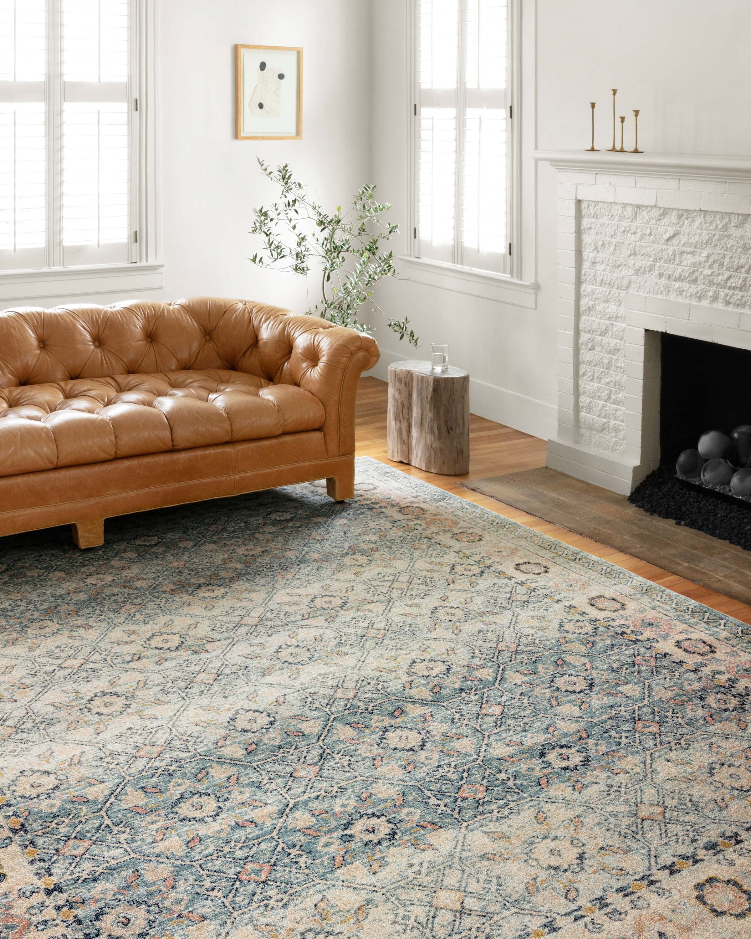 Jocelyn Blue and Multi Synthetic Area Rug