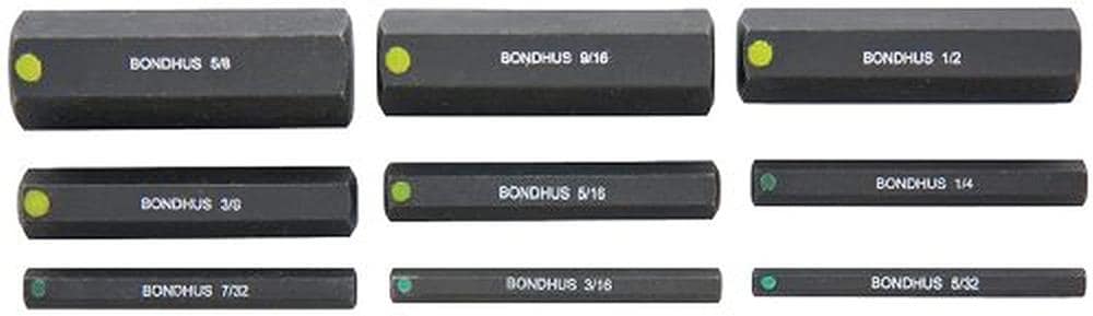 Bondhus 33299 9-key Standard (Sae) Hex Key Set