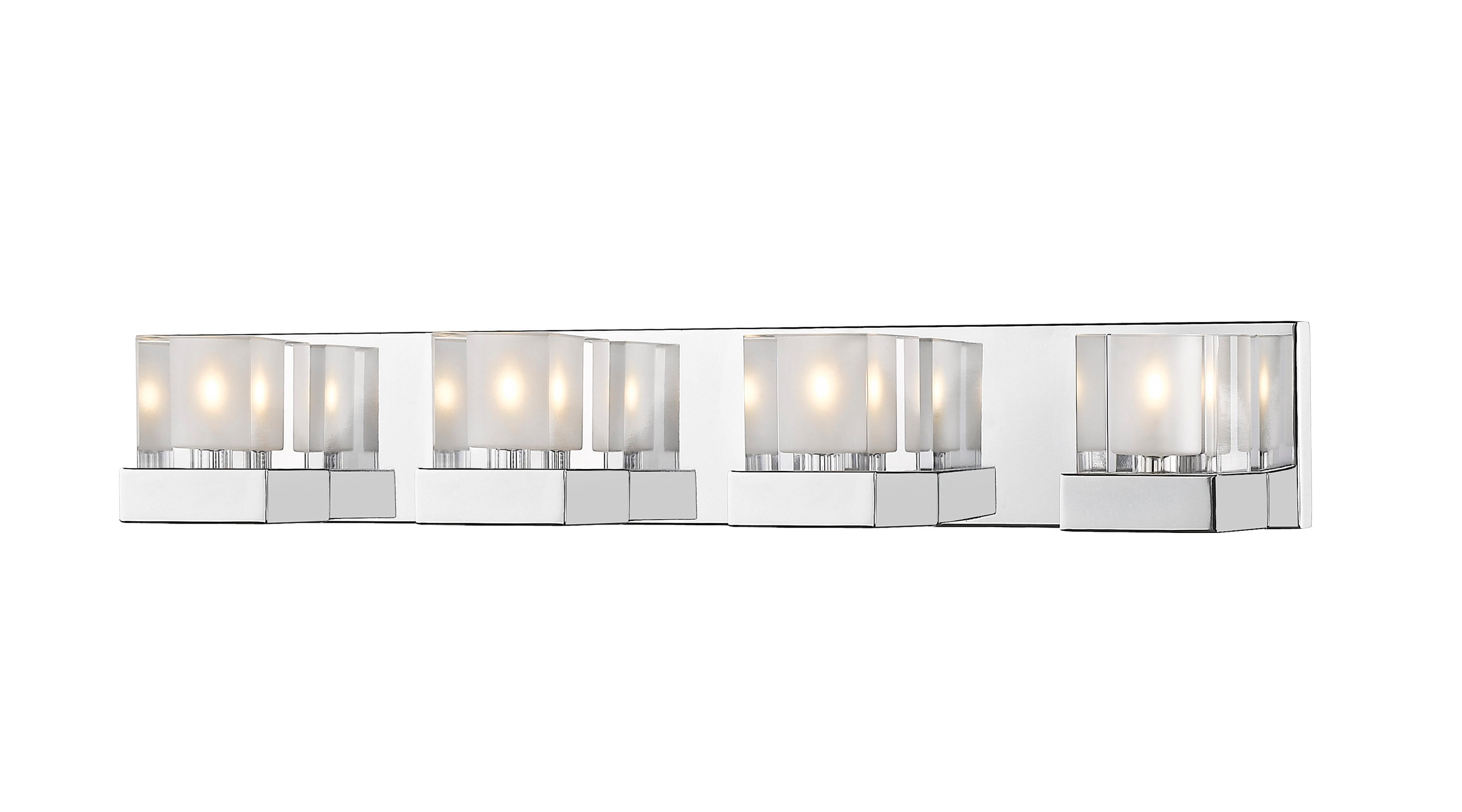Z-Lite 467-4V-CH-LED Fallon 34-in 4-Light Chrome LED Modern/Contemporary Vanity Light