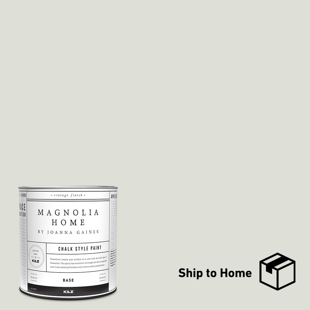 Magnolia Home 00175104 by Joanna Gaines Water-based Pre-tinted Low Odor Chime Gray Chalky Paint (1-quart)