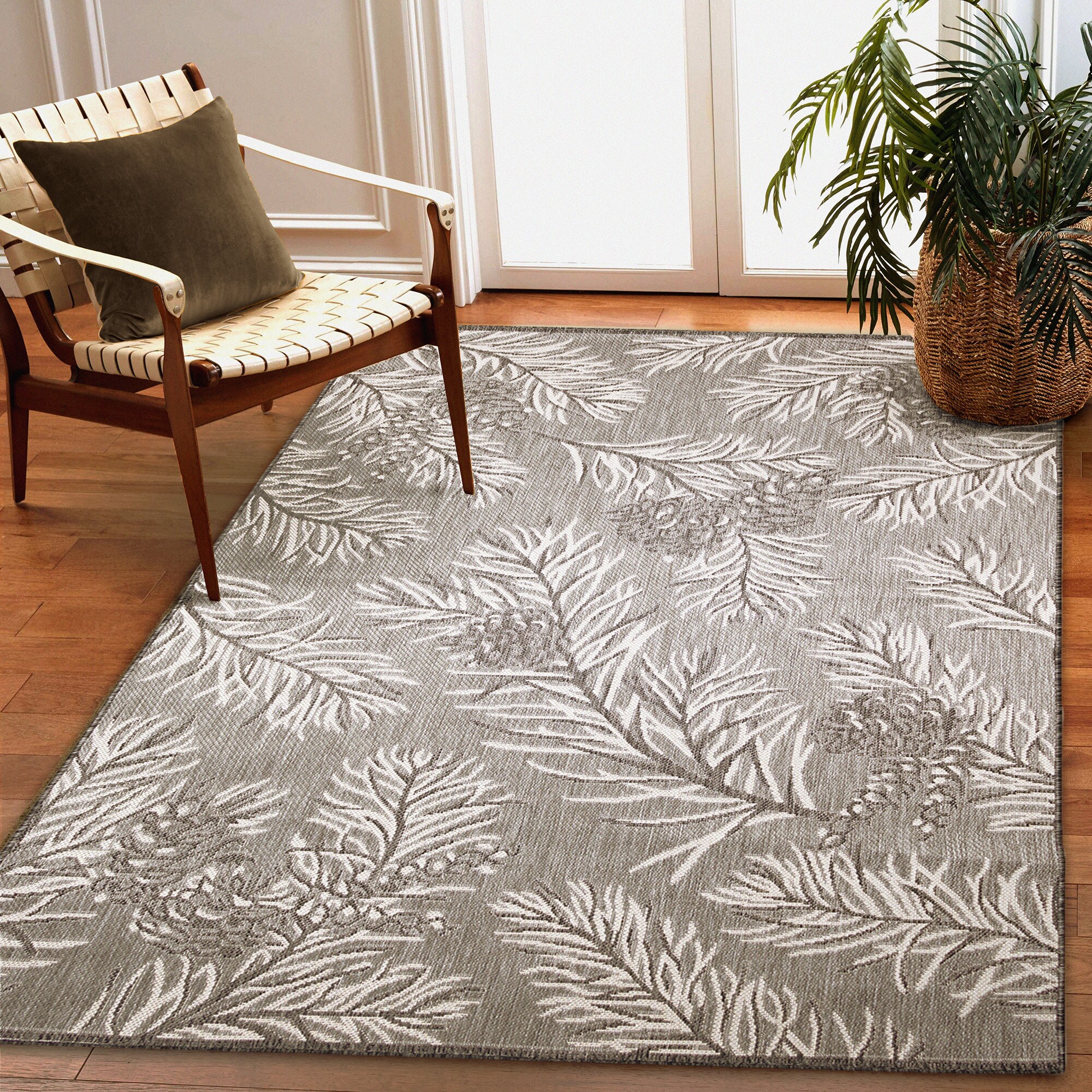 Rugshop Outdoor Rugs Tropical Floral Modern Indoor Outdoor Carpet