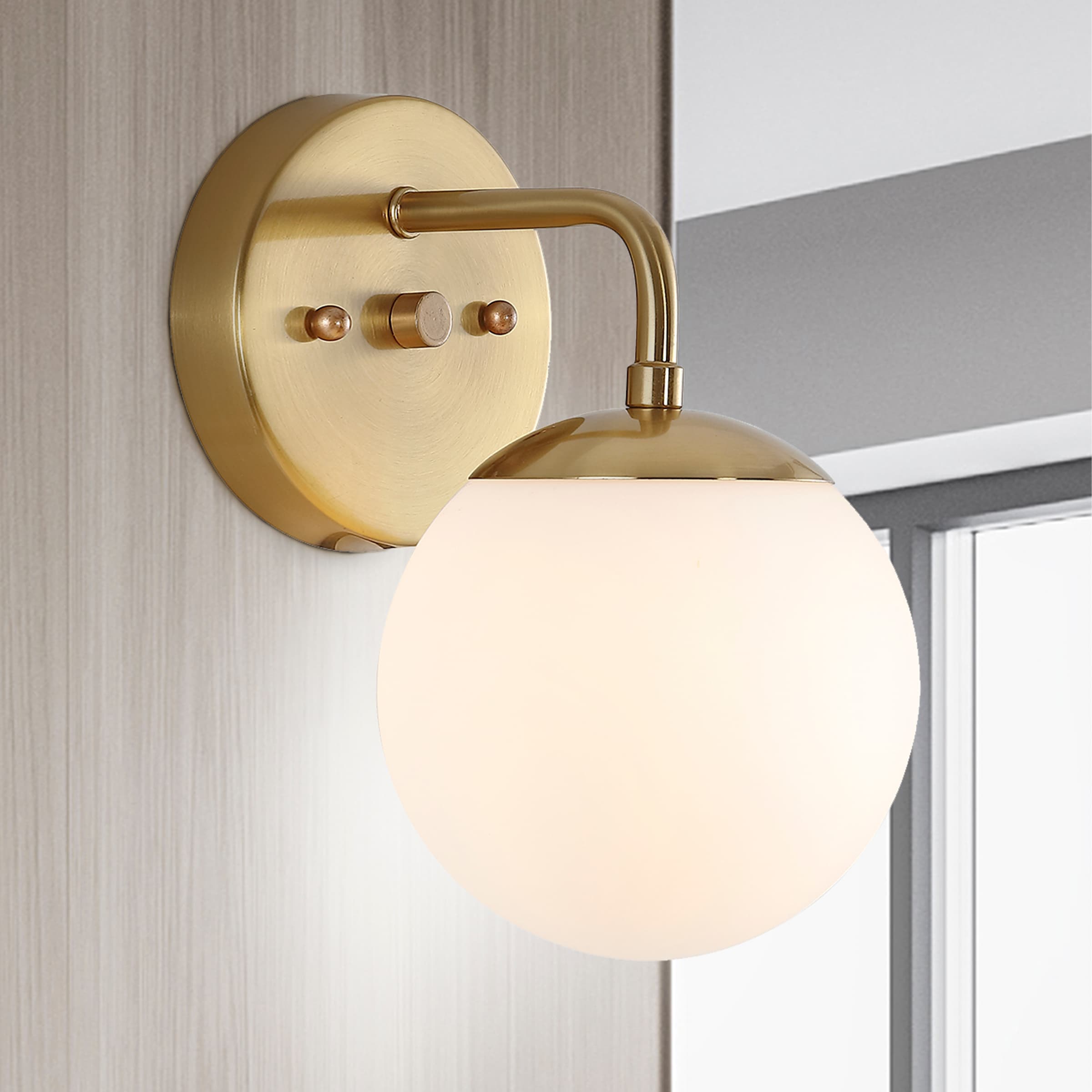 JONATHAN Y Plains Mini Lantern Modern 4-Light 12-in Brass Gold LED
