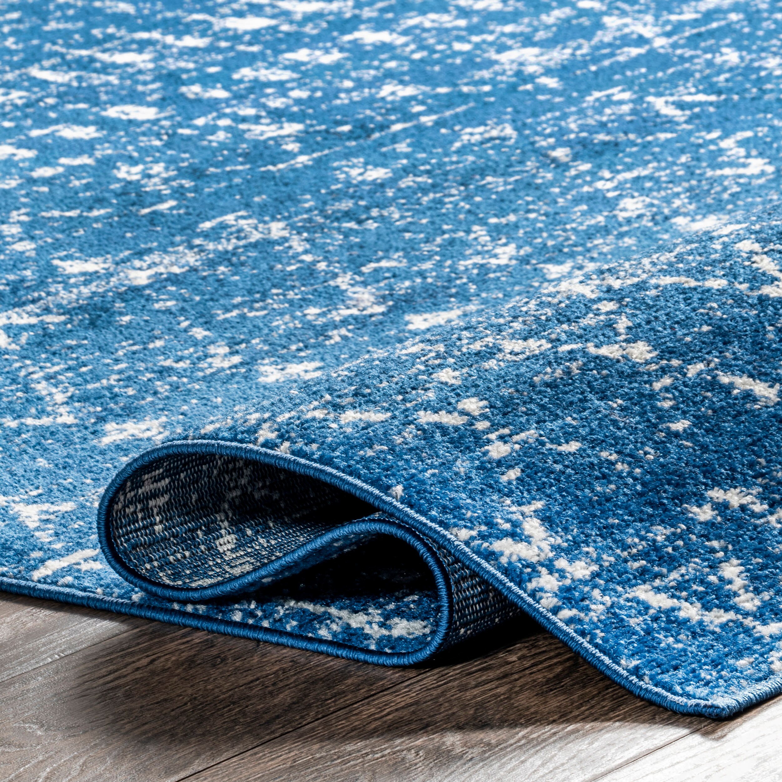 Blue Rectangular 4' x 6' Moroccan Trellis Area Rug