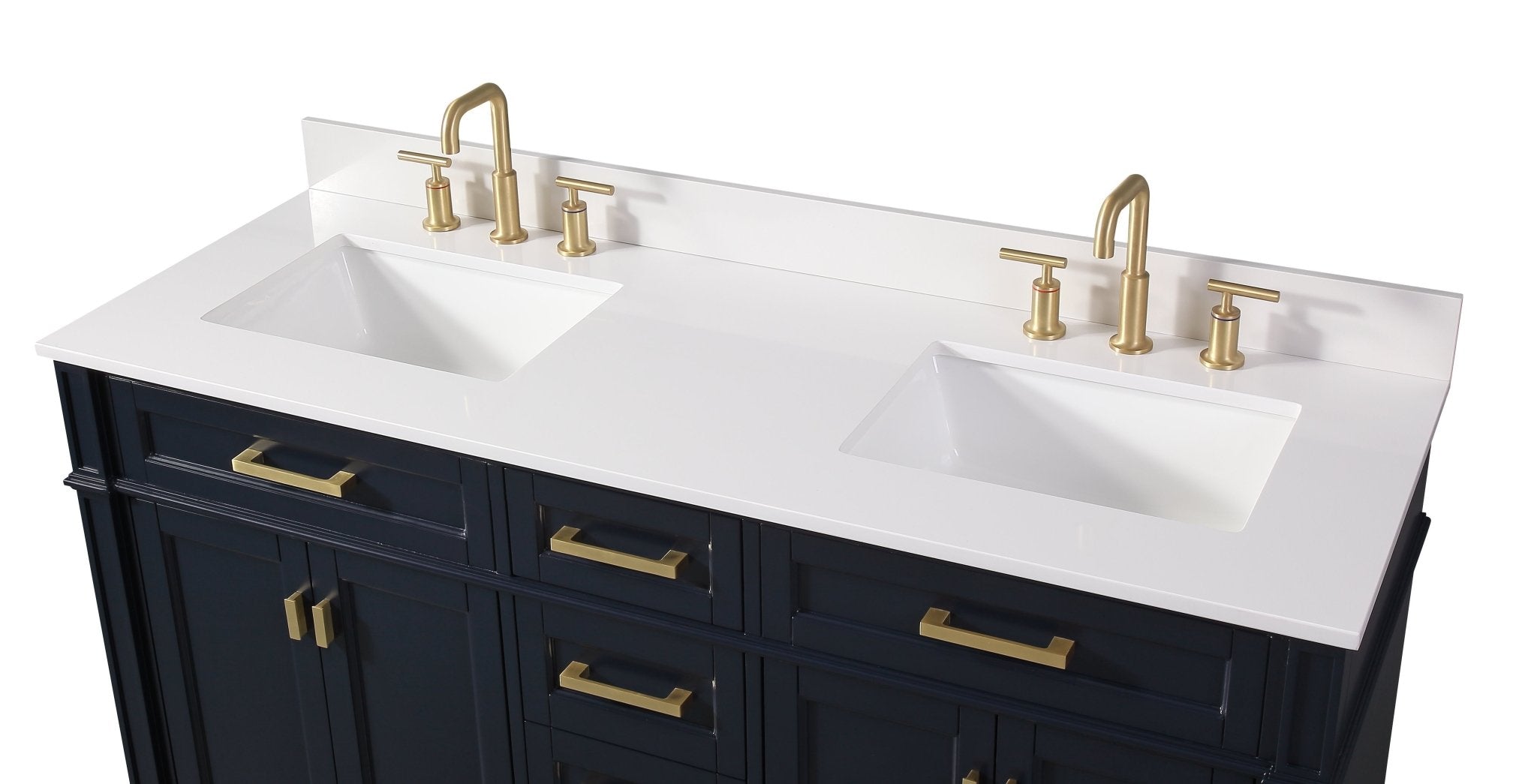 Chans Furniture 60 inch Tennant Brand Durand Modern Navy Blue Double Sink Bathroom Vanity