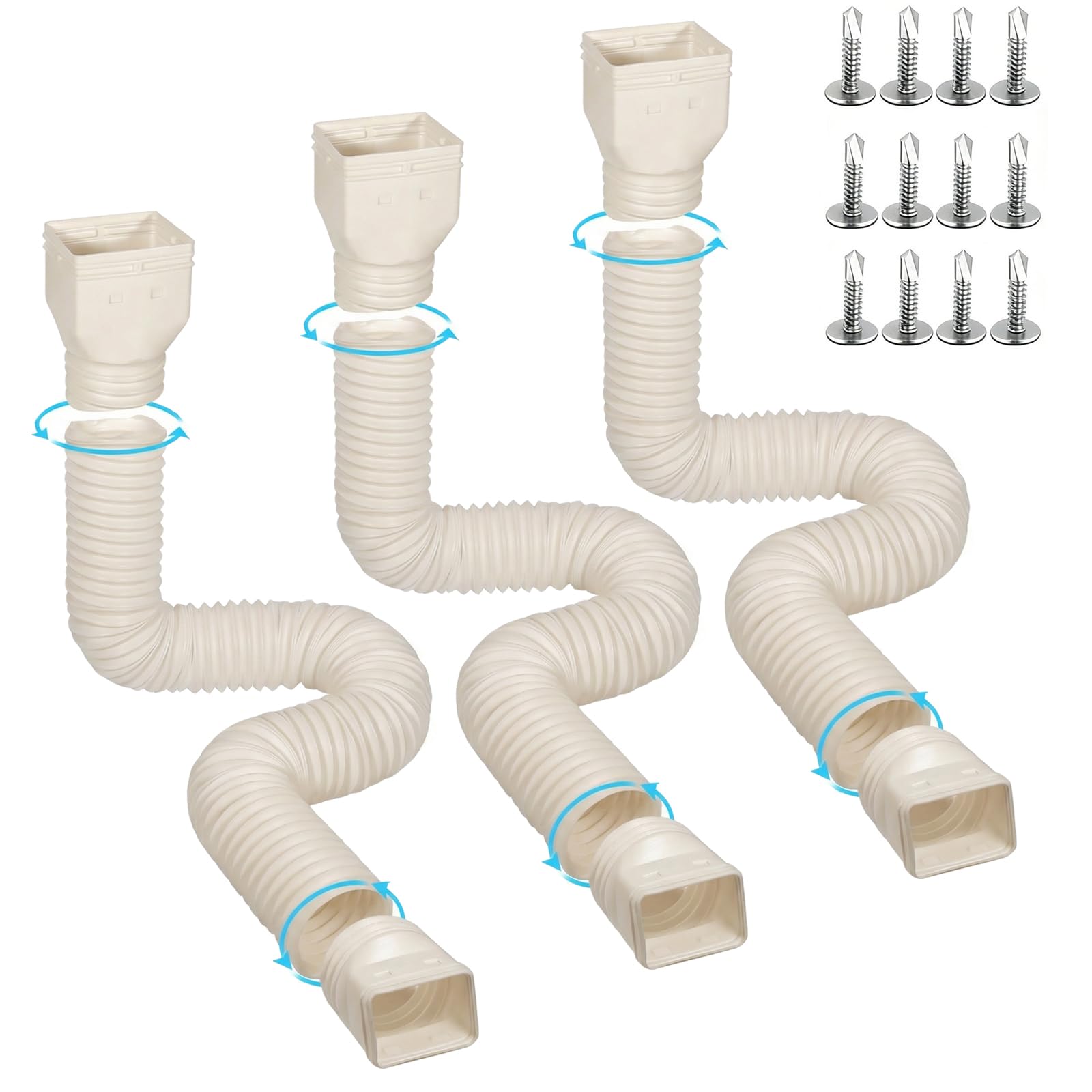 Misopily -  Extendable Gutter Downspout Extensions 4 Inch Diameter Flexible Thickened Downspout E...