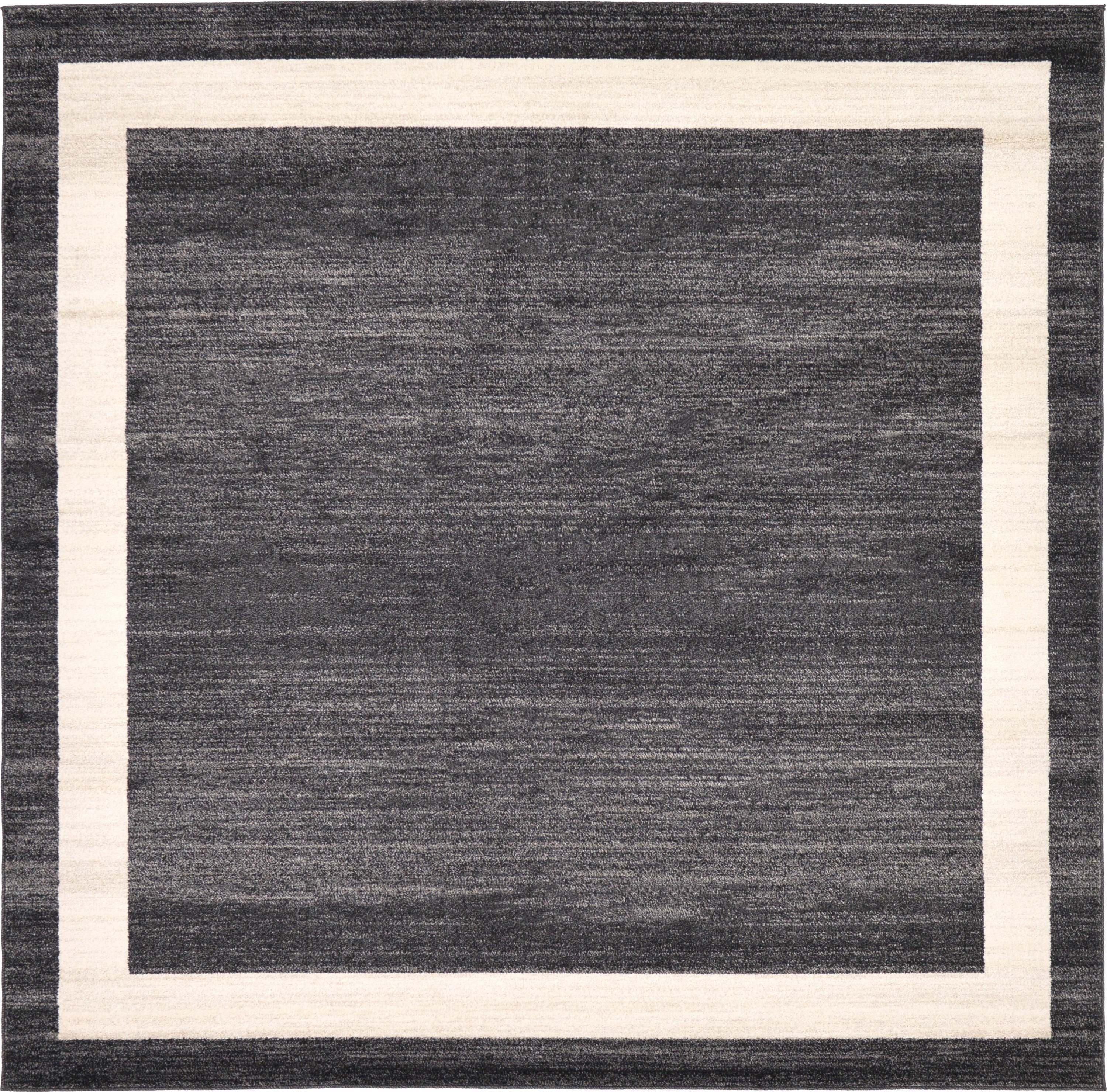 Unique Loom 3127327 Maria Del Mar 8 x 8 (ft) Loomed Polypropylene Black/Ivory Square Indoor Border Industrial Area rug