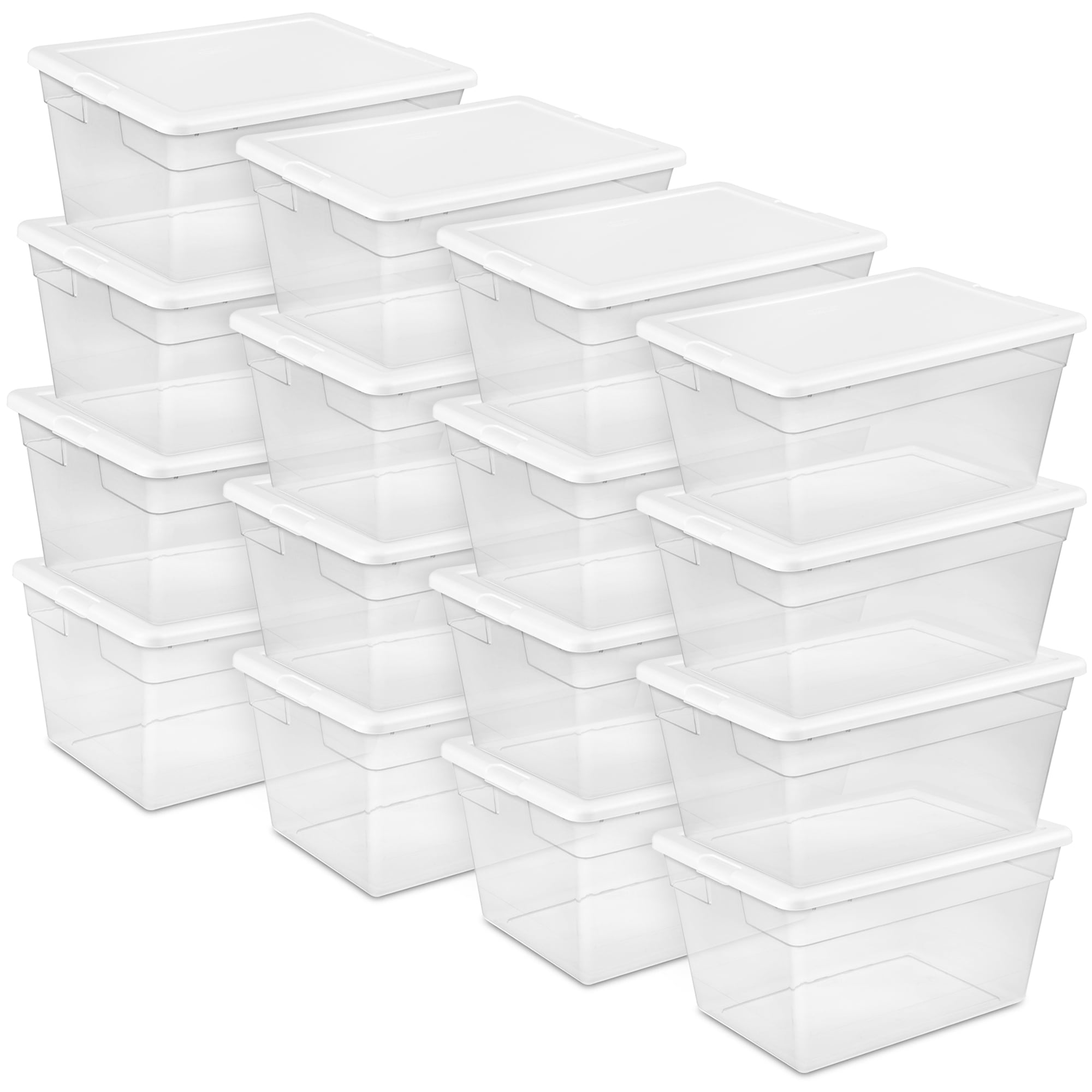Sterilite 16 -Pack Sterilite Medium 14 -Gallons ( 56 -Quarts ) Clear Stackable Tote with Latching Lid