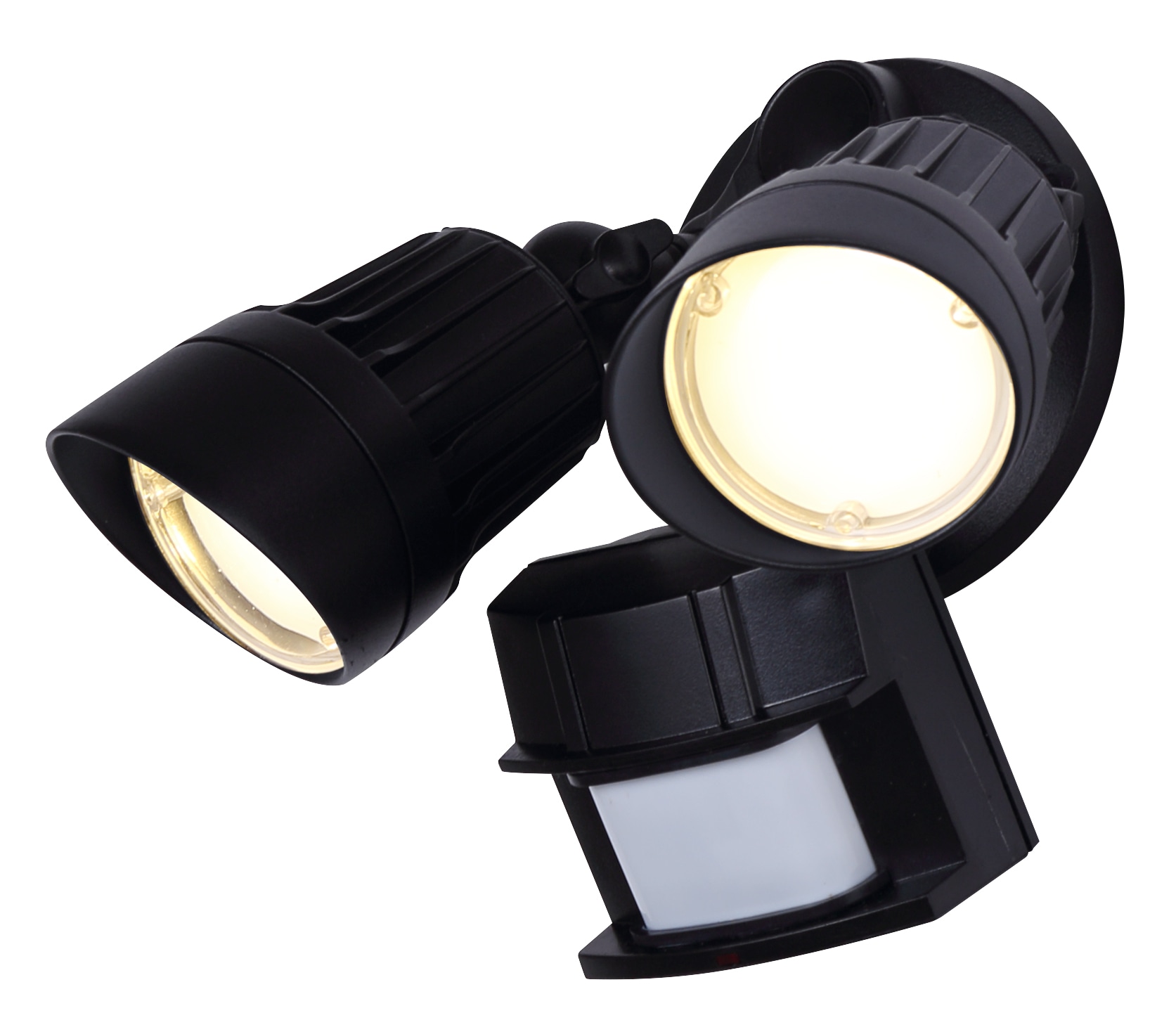 Canarm HO-01-02S-BK 180 -Degree 120 -Wattage Equivalent Hardwired LED Black 2 -Head Motion-Activated Flood Light with Timer
