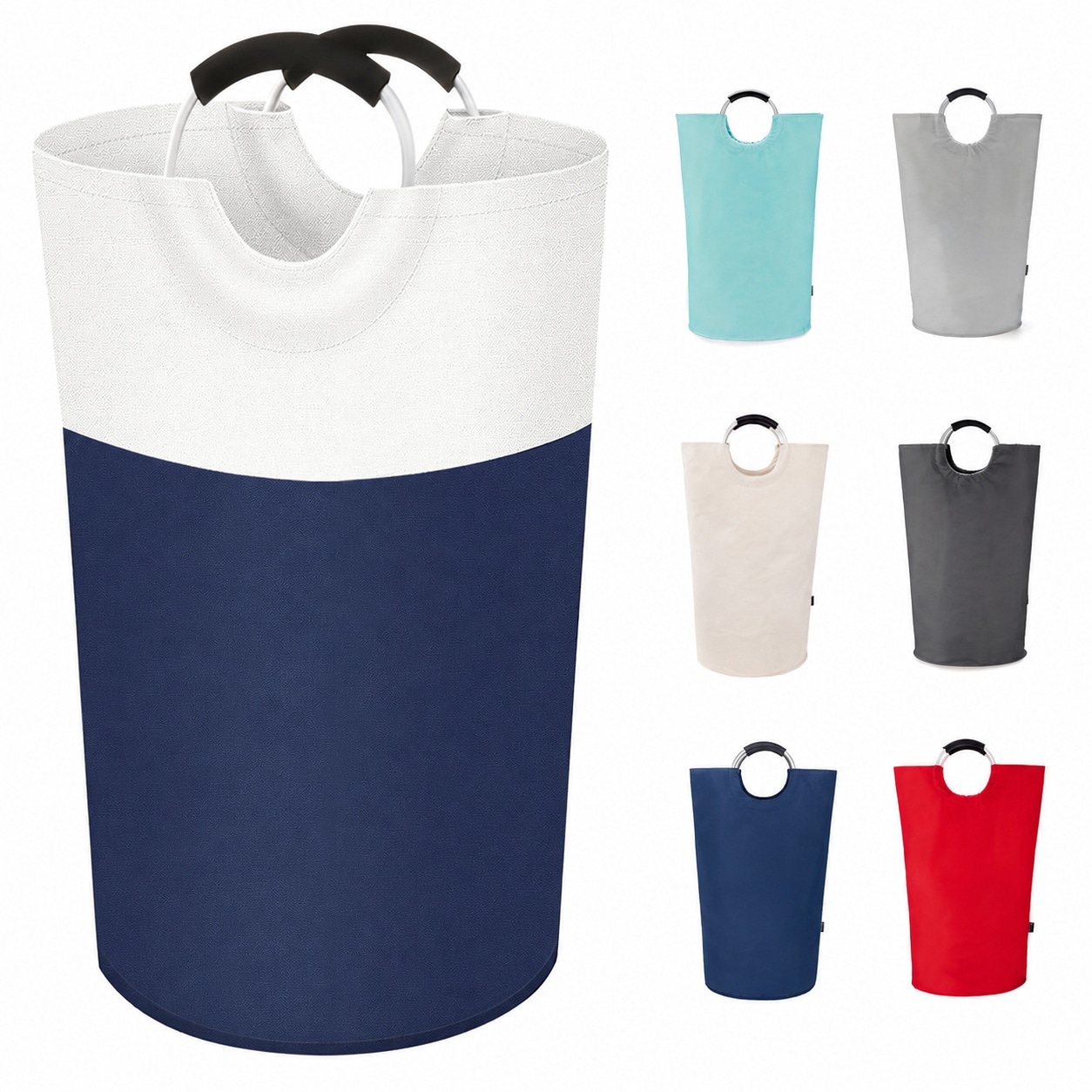 KIWDZFU -  125L Extra Large Laundry Basket Freestanding Waterproof Clothes Hamper with Padded Han...