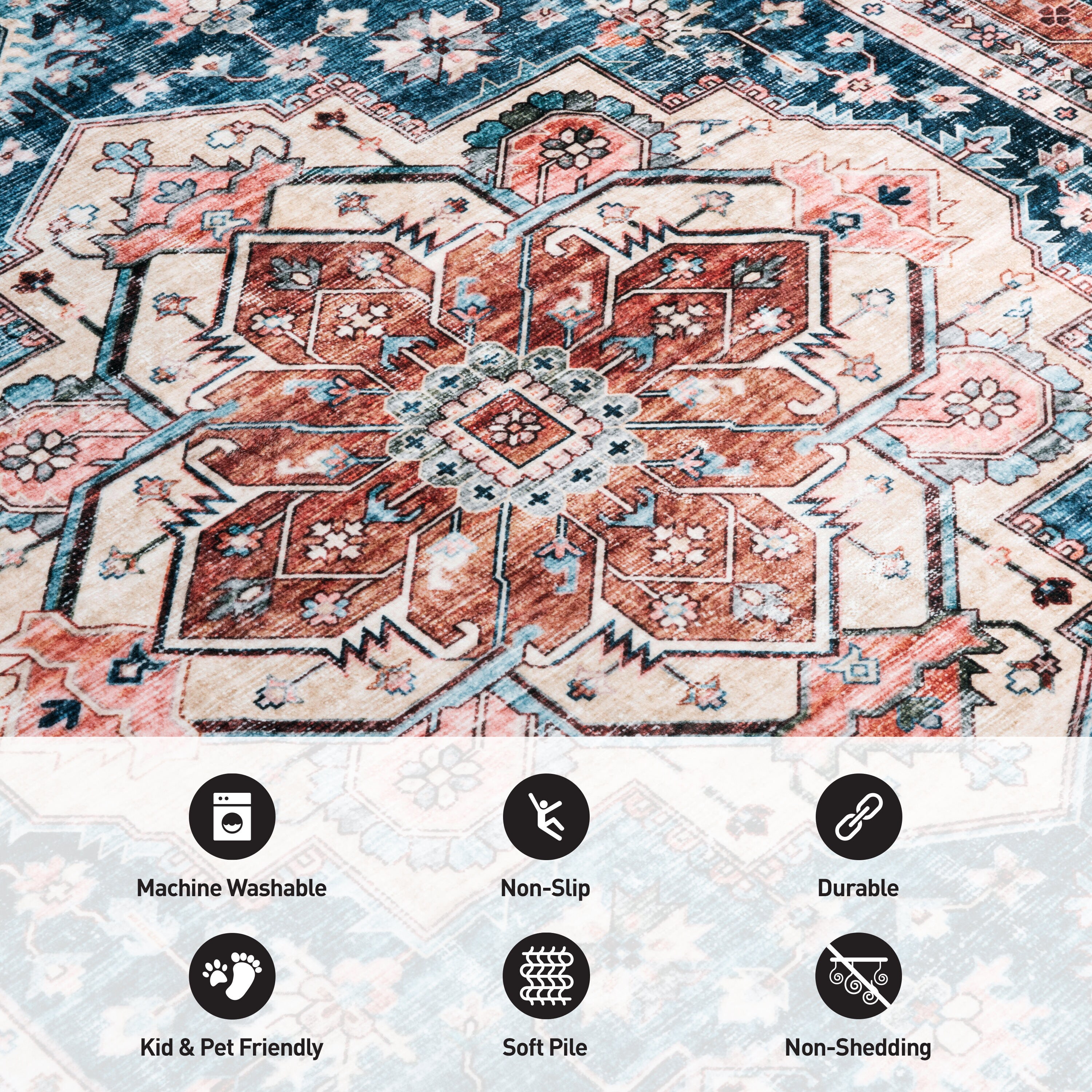 World Rug Gallery 7018BLUE5X7 rugs - View #6