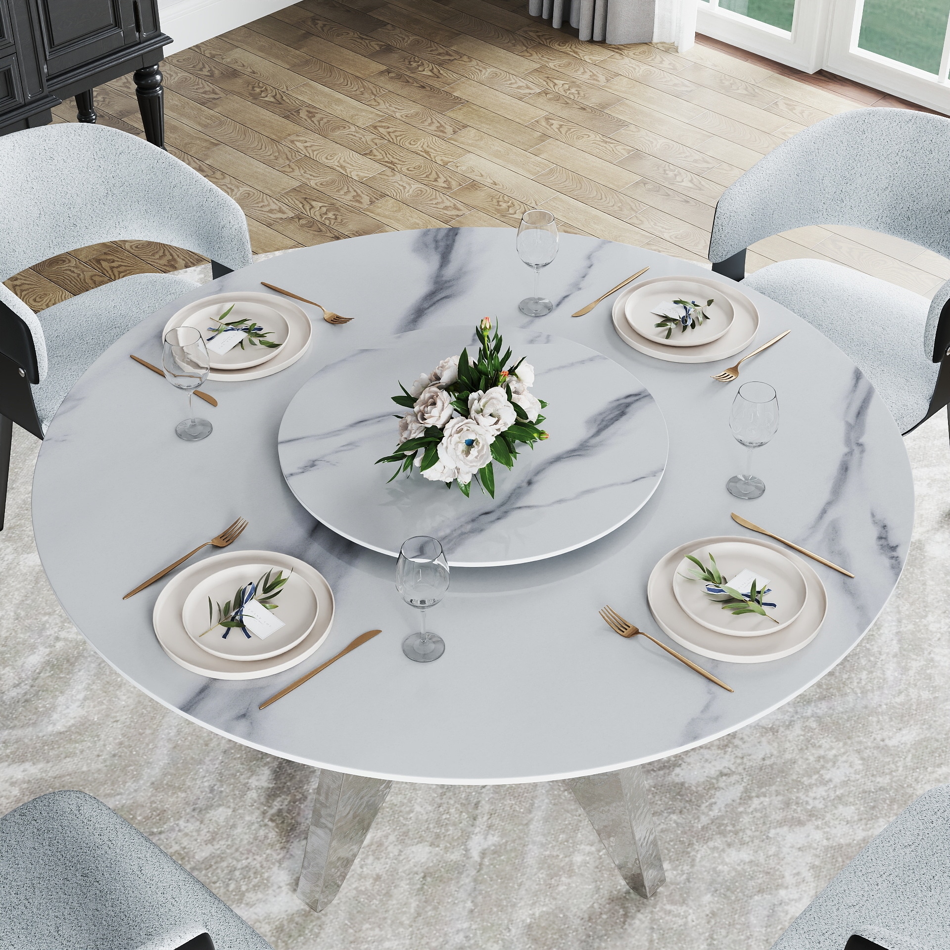 BuotiqHom DH-AT-135W60W8S Dining-Tables - View #2