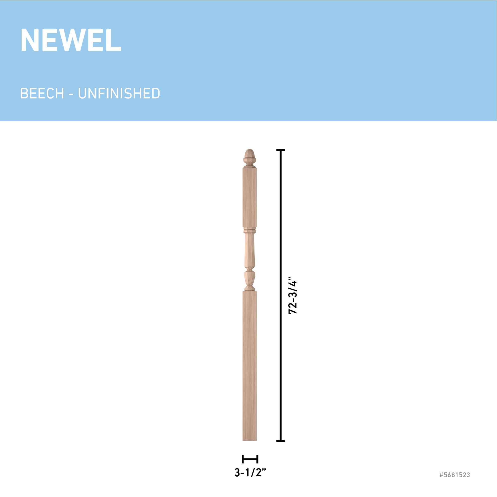 L.J. Smith Stair Systems LJP-30468-B Interior-Stairpart-Newel-Posts - View #3