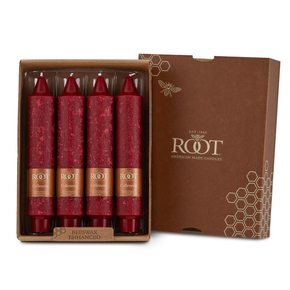 Root Candles 59778 4-Pack Red Taper Candle