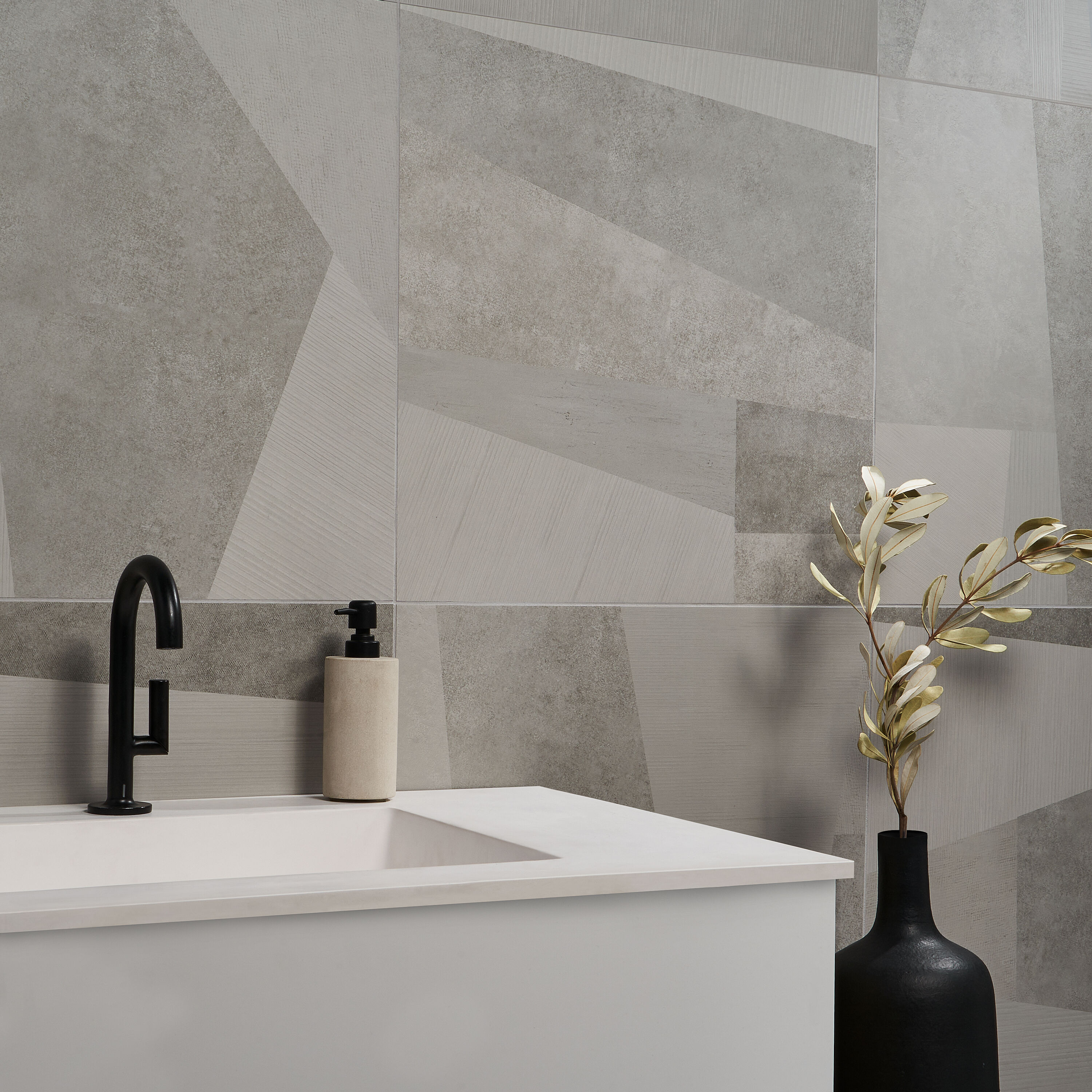 Large Gray Matte Porcelain Floor and Wall Tile