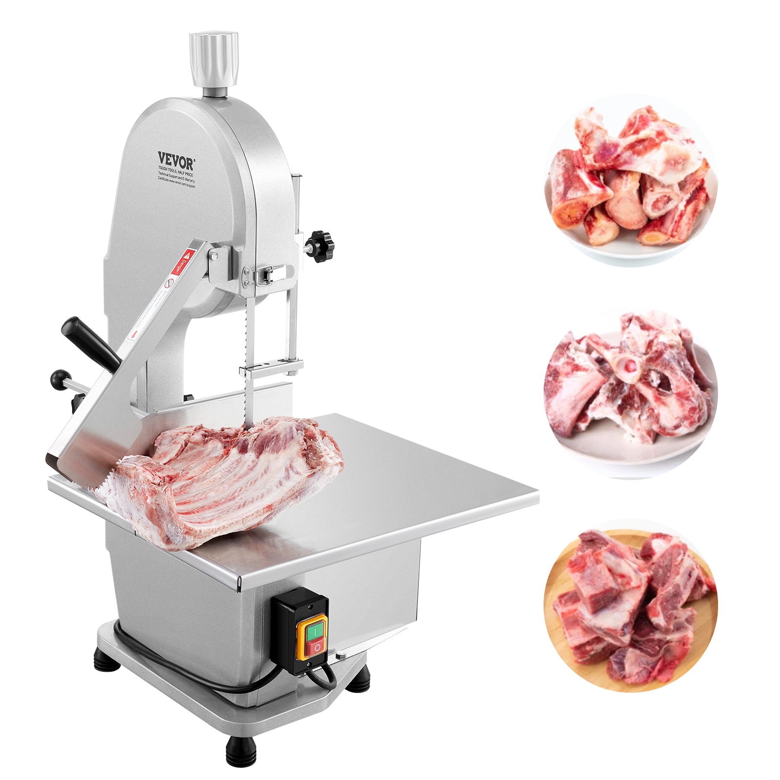 VEVOR TMSJGJ2200WLQU3B4V1 Die-cast Aluminum + SUS 1800 W 7.09-IN Bone Saw Machine Plug-in Bone saw machine