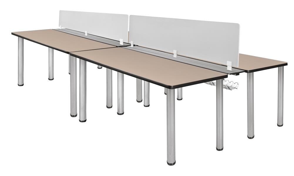 Regency MBSPD13224BEBPCM Kee Desking 58-in White Modern/Contemporary 2-person Desk