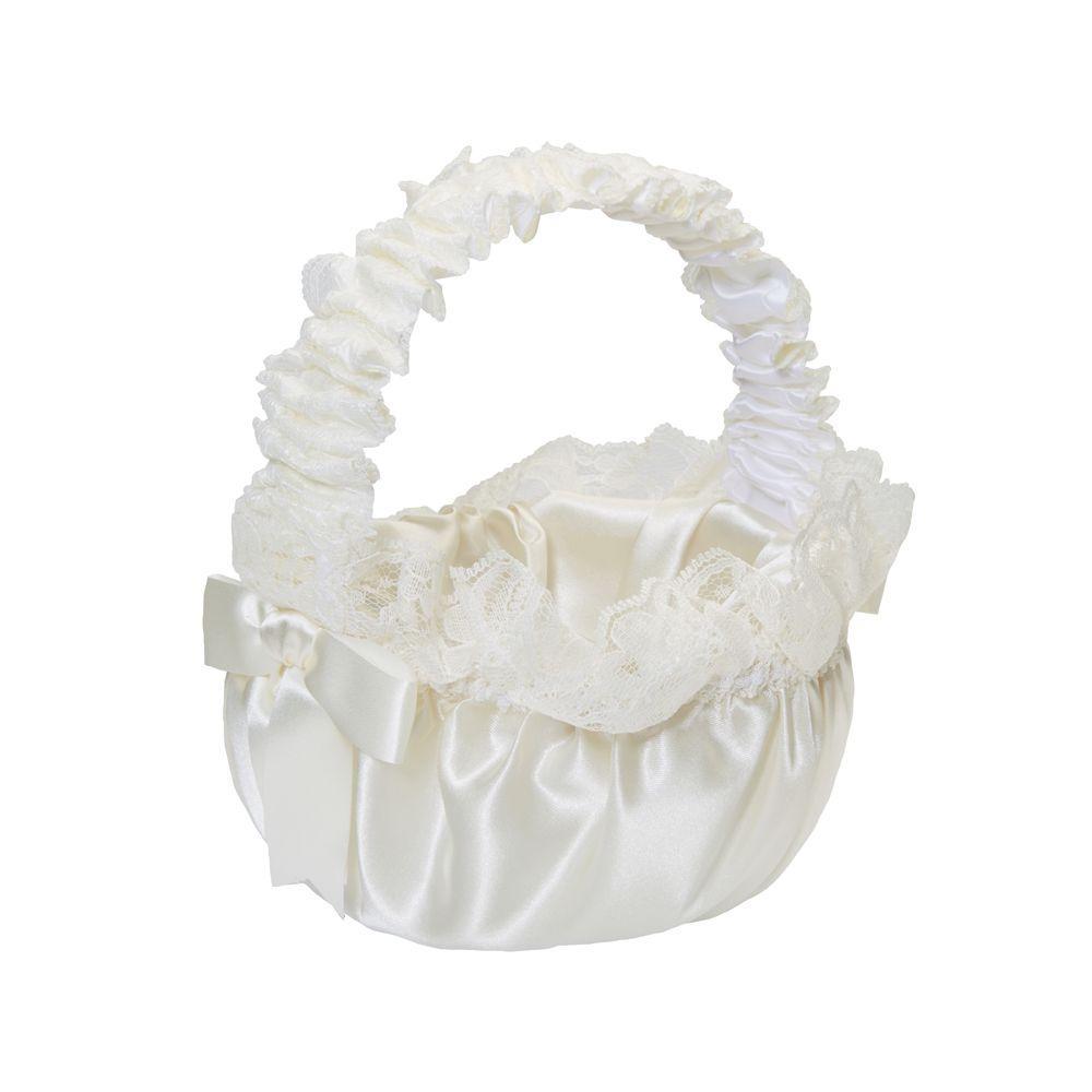 Atlantic Merry Flower Girl Basket Ivory Lace Ruffle at Lowes.com