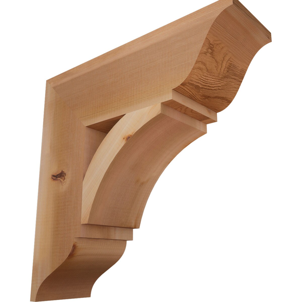 Ekena Millwork BKT06X20X20THR01SWR Thorton traditional smooth 5-1/2-in x 20-in x 20-in Western red cedar Brown Wood Standard bracket