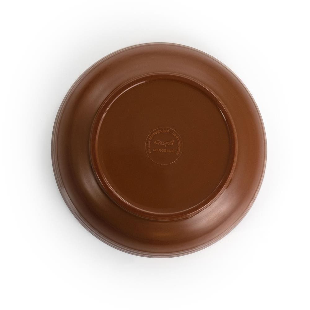 Rippled Tides Blue and Brown Melamine 12-Piece Dinnerware Set