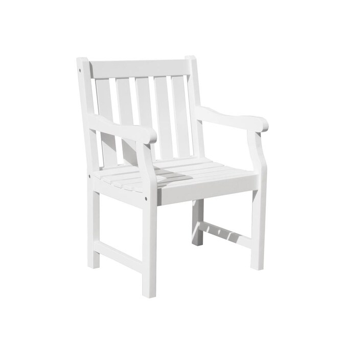 Vifah Bradley White Wood Frame, White Wood Outdoor Patio Furniture