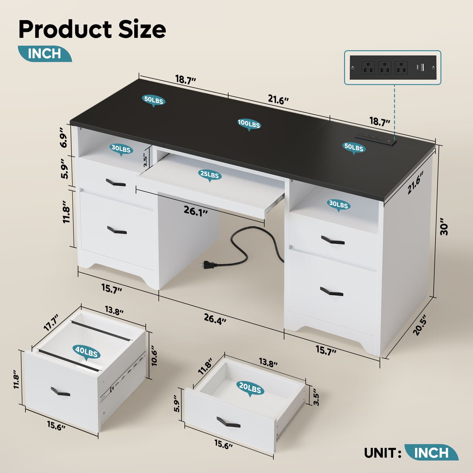 Bestier LOW-H104415SUS-BLK desks - View #4