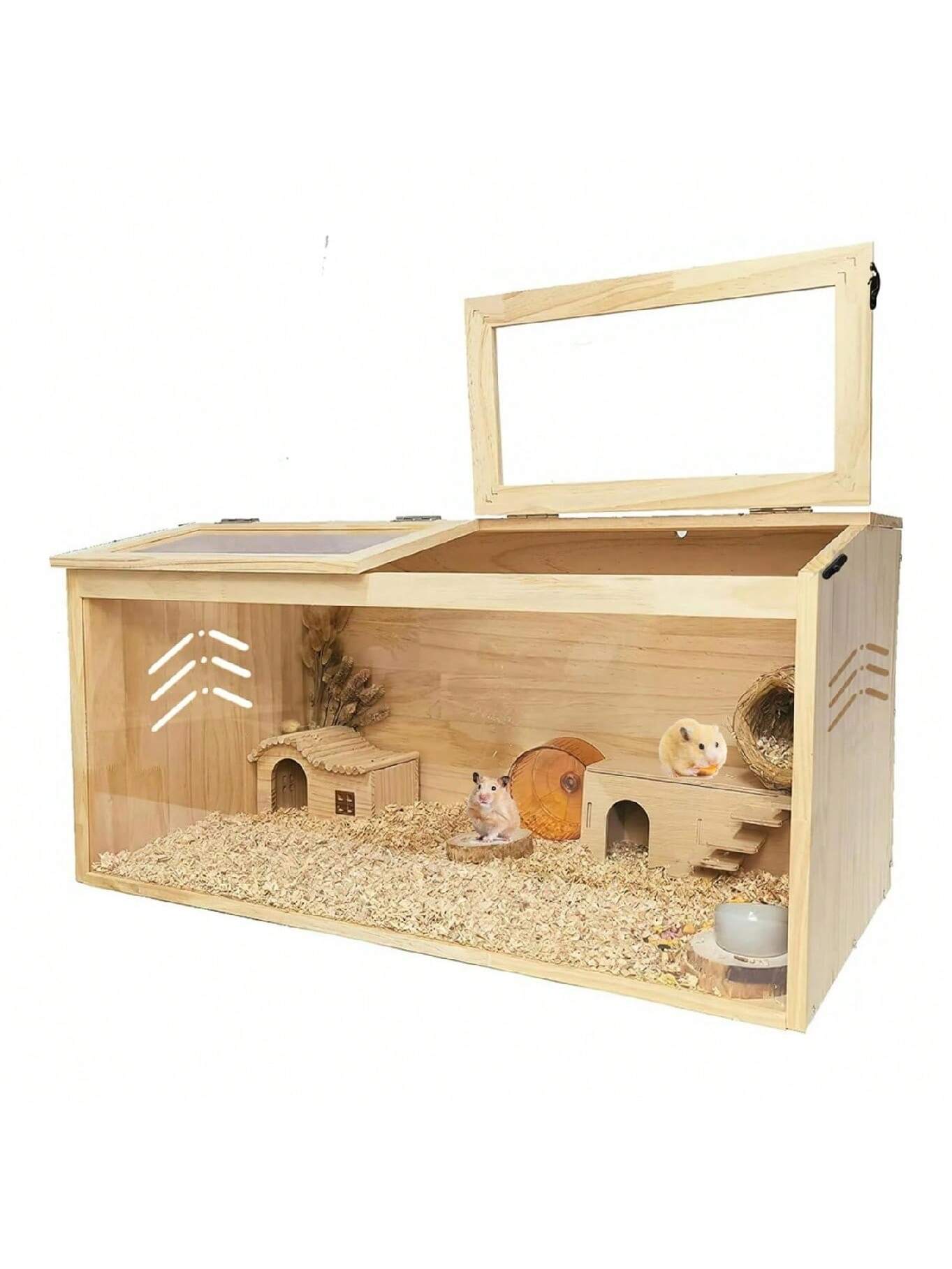 Qeetex Wooden Hamster Cage Transparent Large Hamster Cage With Openable ...