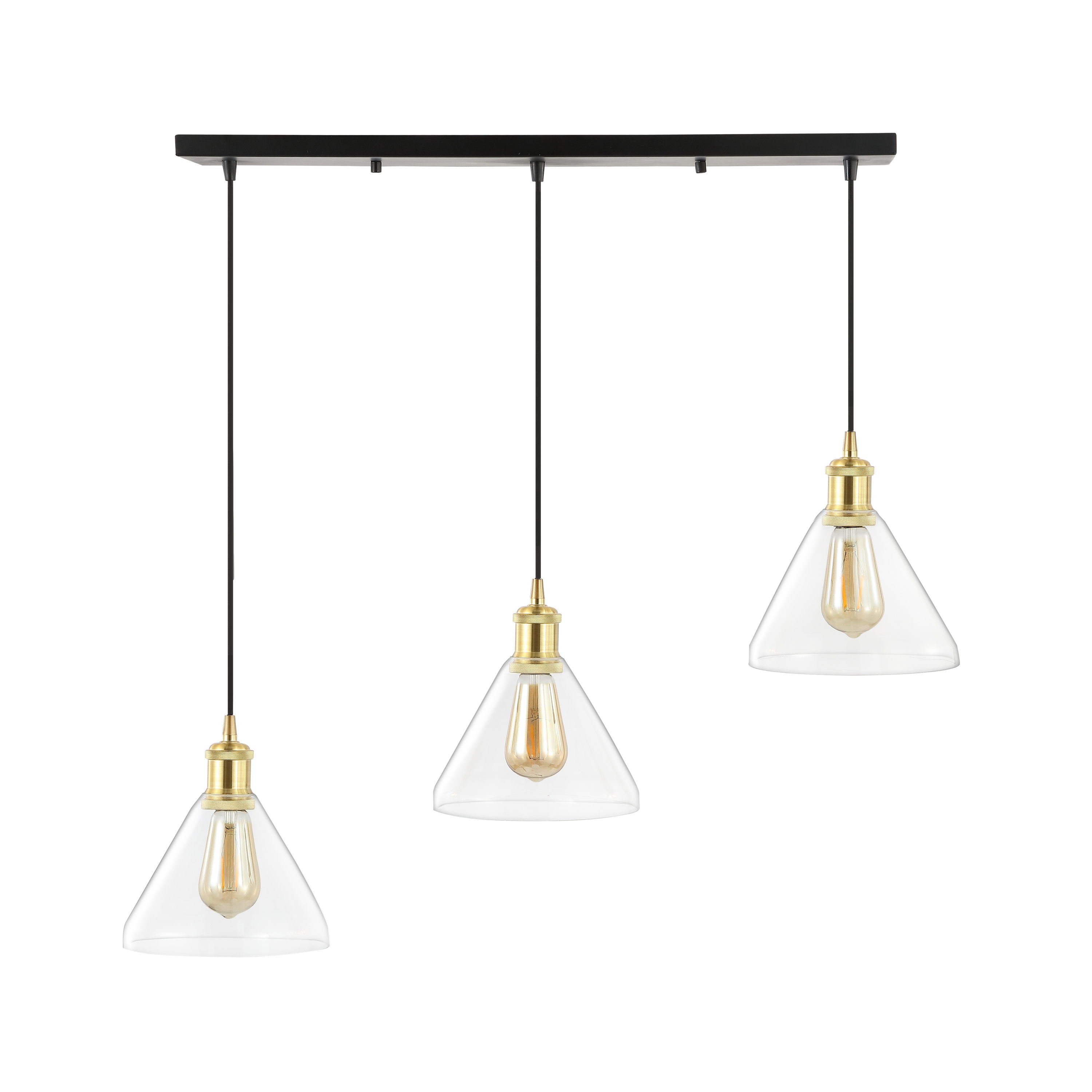 Kiawah Island Brushed Gold 30.5" LED Linear Pendant with Clear Glass