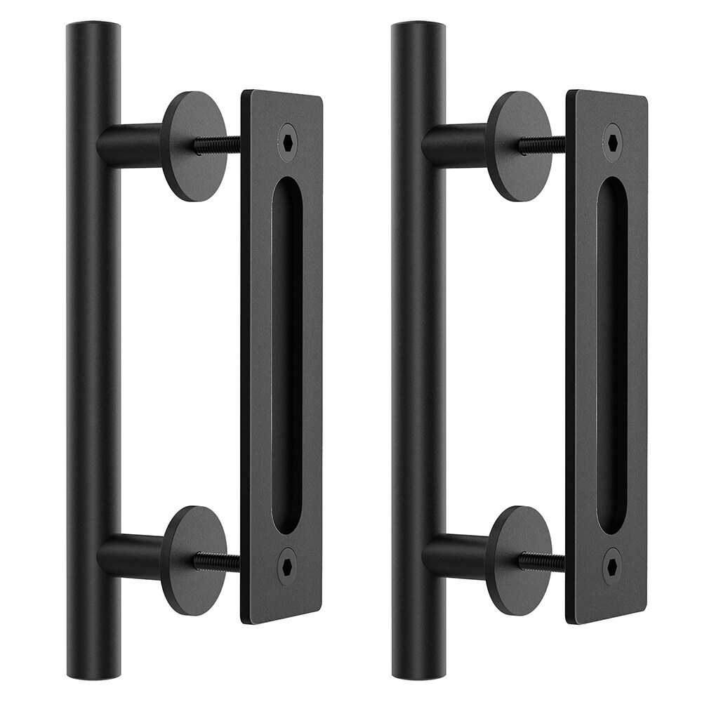 WINSOON GCM4987X2 Matte Matte Black Indoor Double Barn door handle