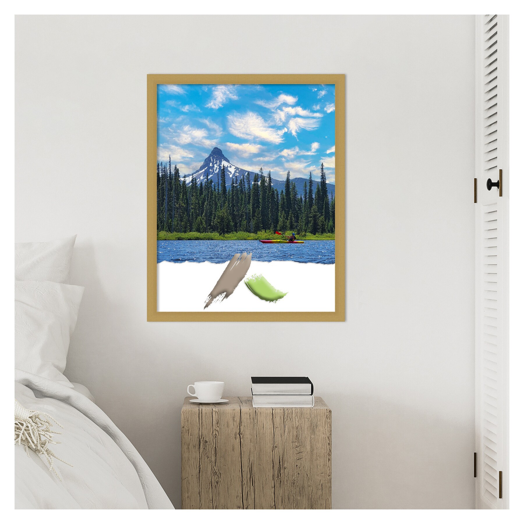 Grace Brushed Gold Narrow Polystyrene Wall Frame 24x30