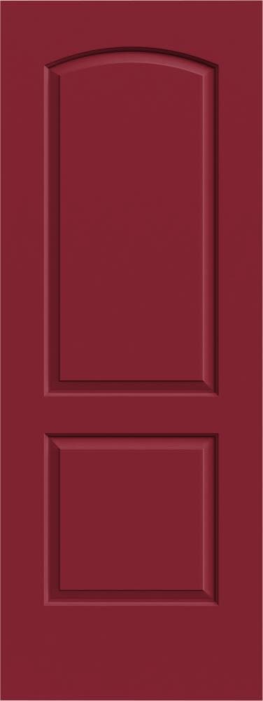 JELD-WEN LOWOLJW137000198 Caiman 24-in x 80-in Cranberry 2-panel round top Smooth Solid core Prefinished Molded composite Slab Door