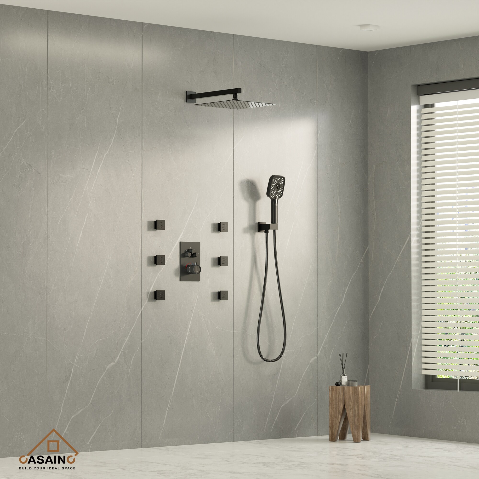 CASAINC CS6219-12MB Showerhead-Bar-Panels - View #4